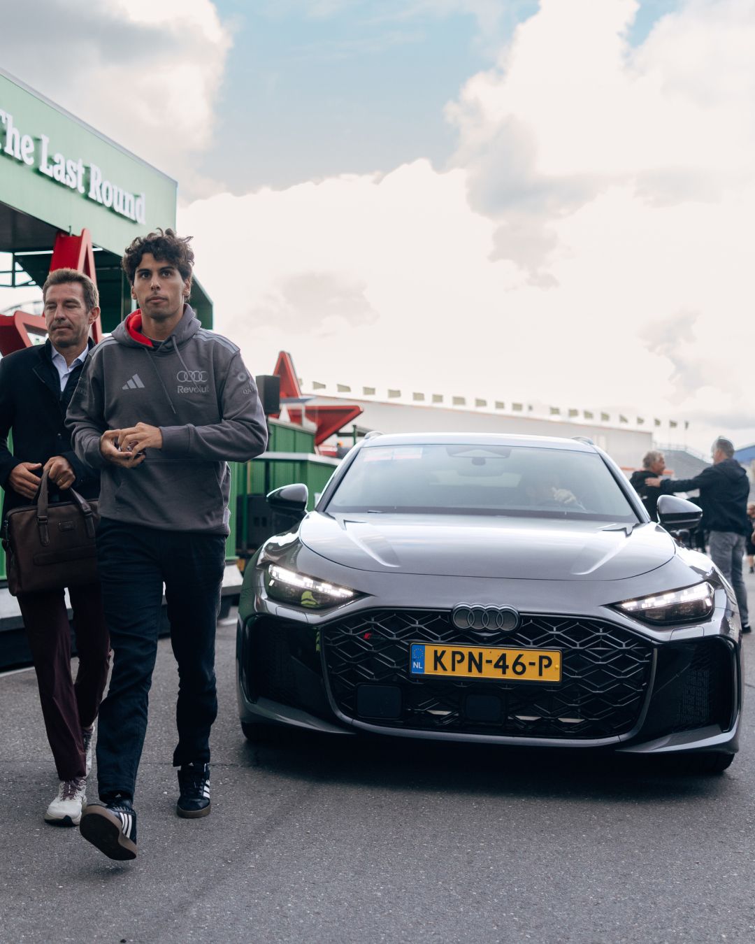 Audi Revolut F1 team members arriving at Zandvoort with paddock infrastructure