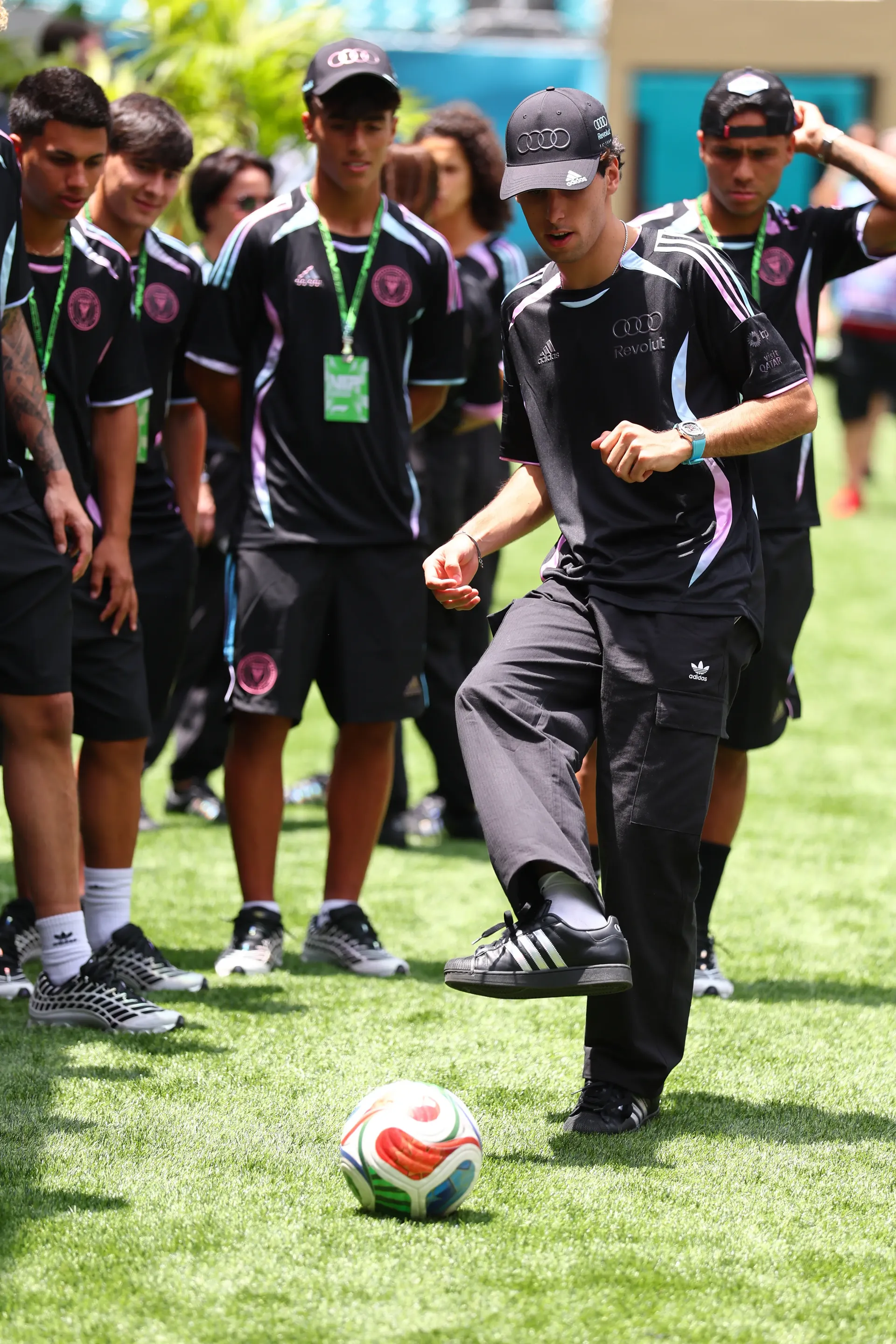 Gabriel Bortoleto kicking a soccer ball