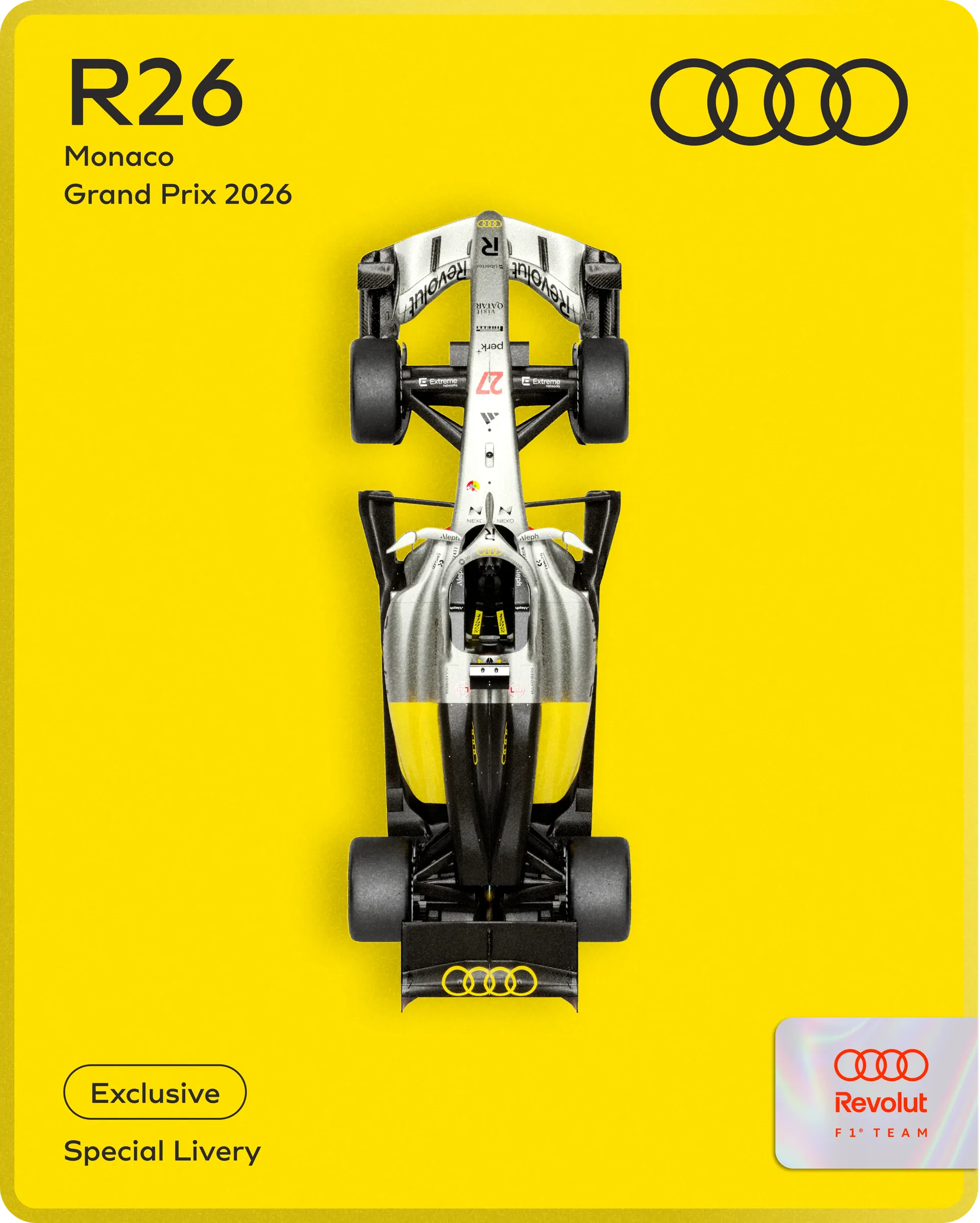 Monaco 26 Special Nuvolari Livery Team Card by the Audi Revolut F1® Team