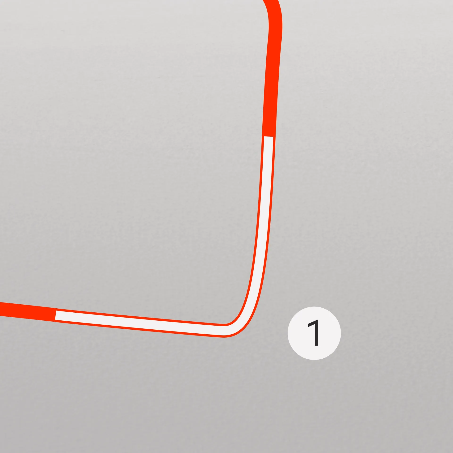 Red Lave trackmap illustration of the Baku City Circuit corner 1