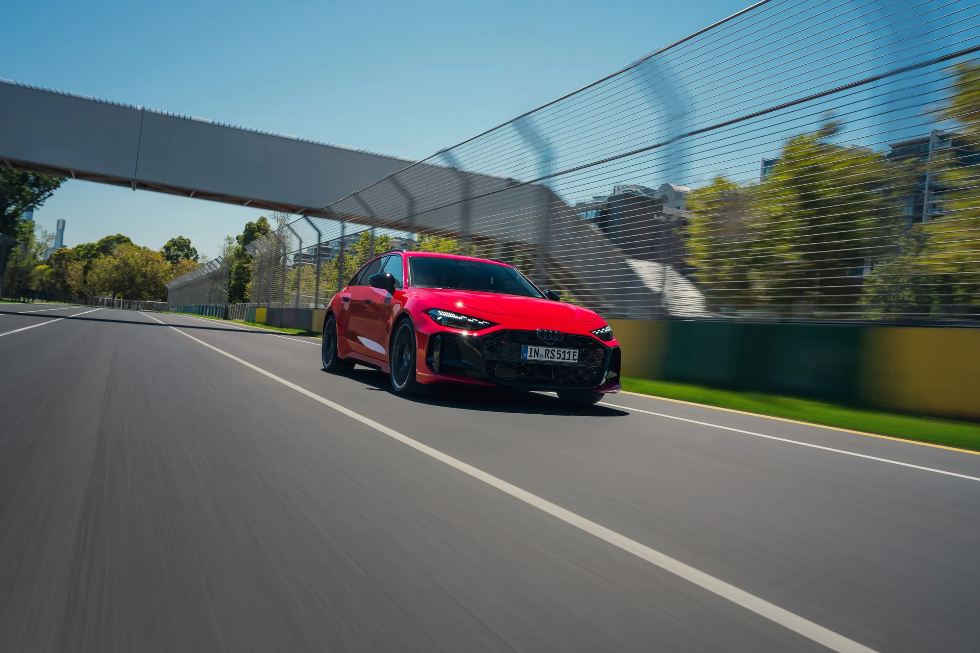 RS5 driving on track in Melbourne in full speed