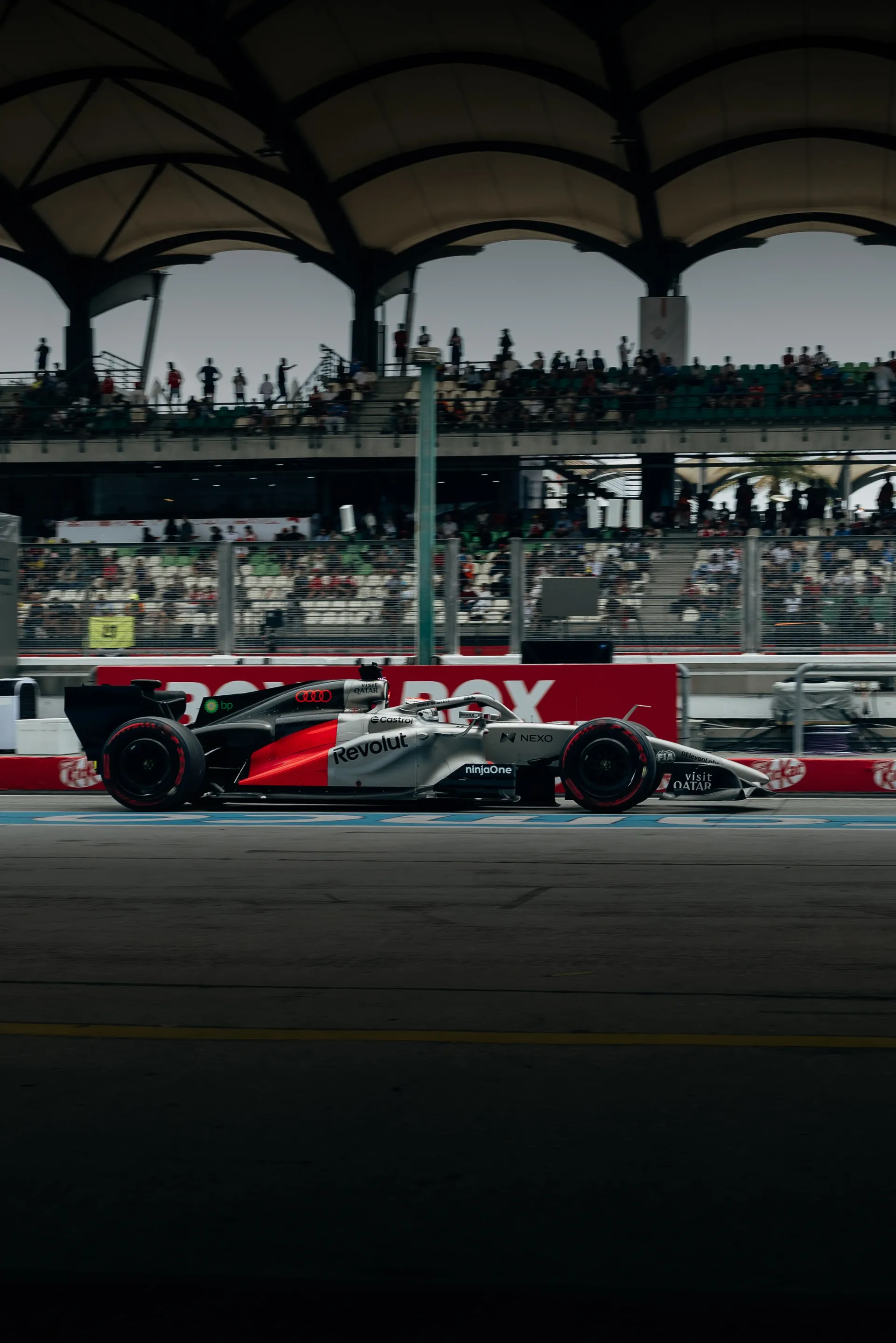 Audi Revolut F1® Team car the Audi R26 on track at Bahrain International Circuit