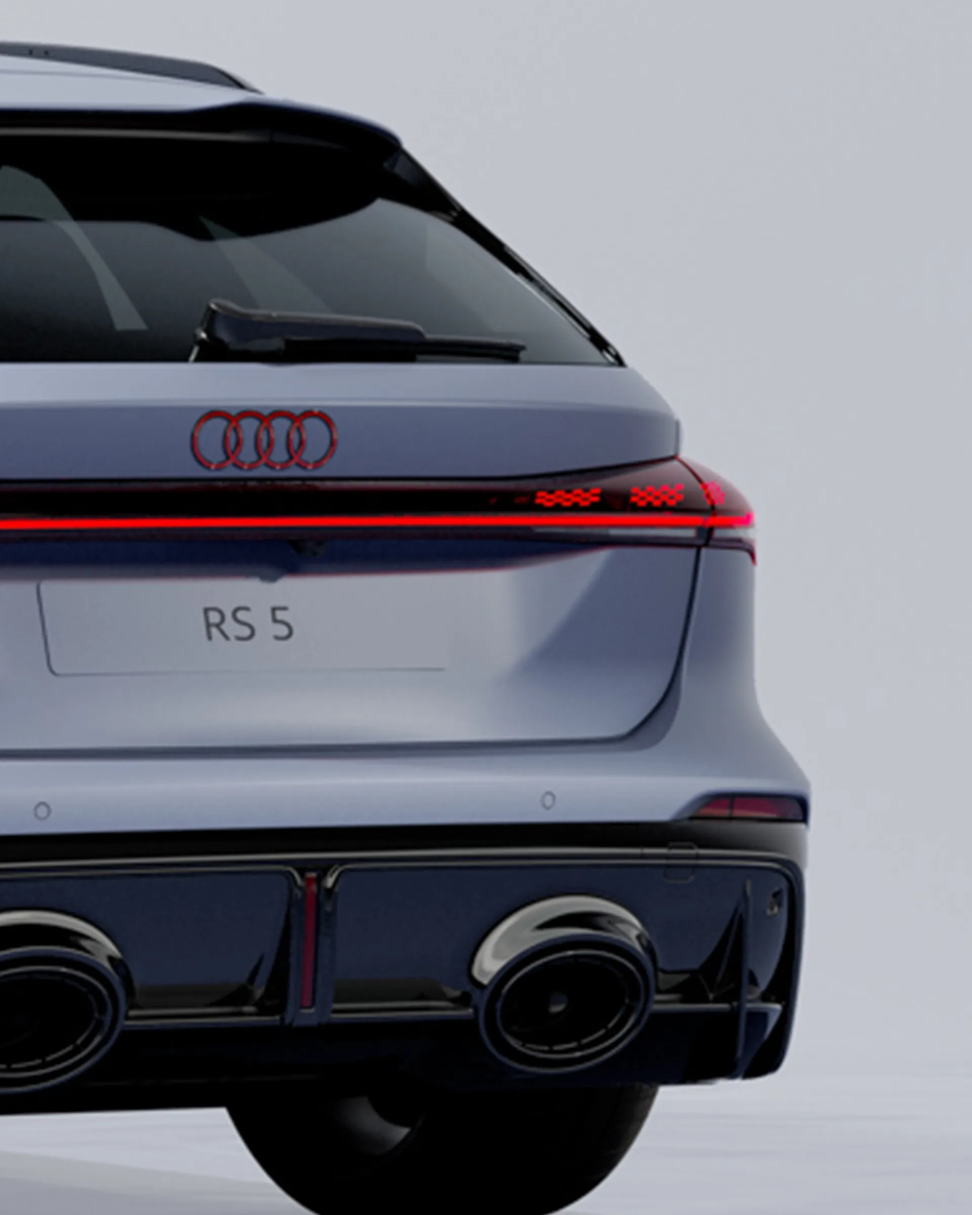 Rear view of the Audi RS 5 in the studio