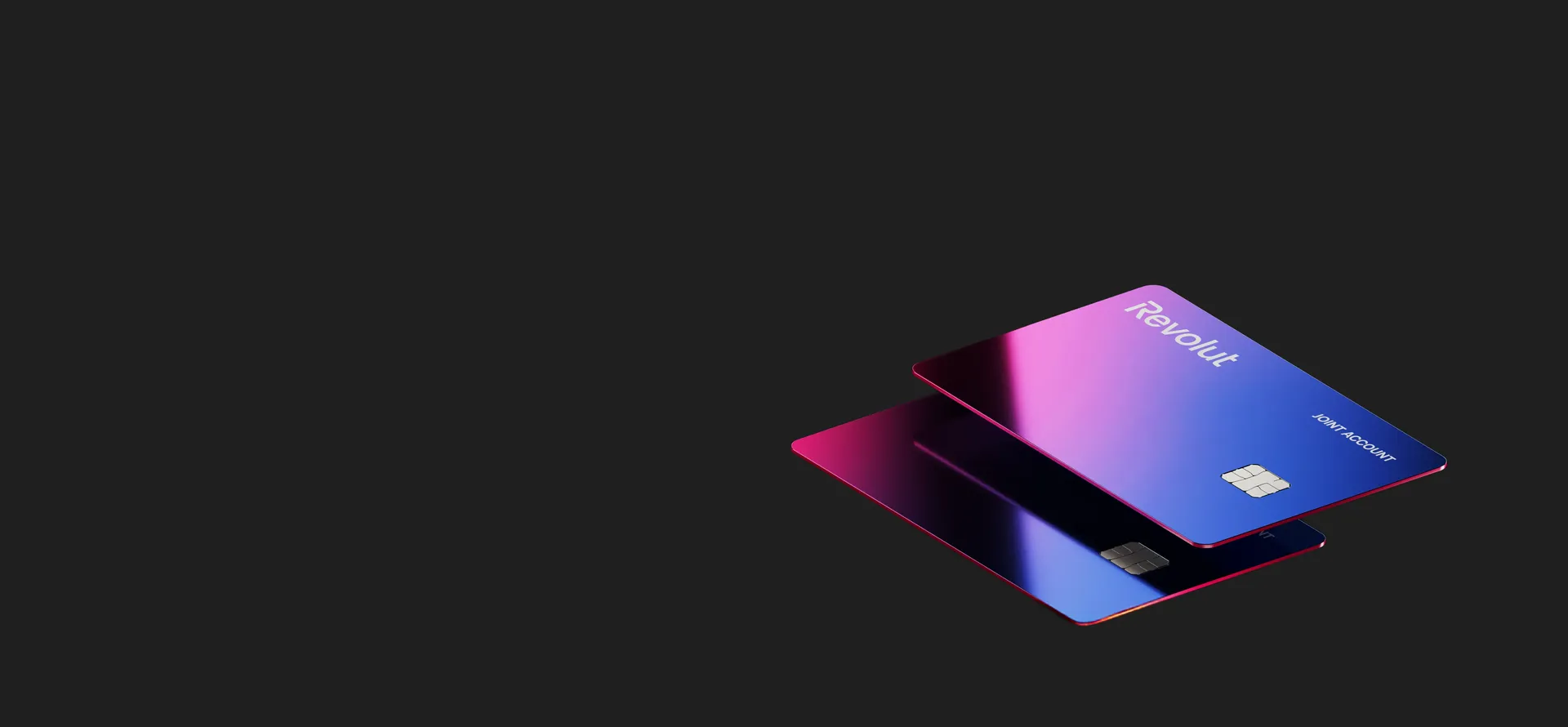 Banner of the Partner Revolut showing two purple Cards