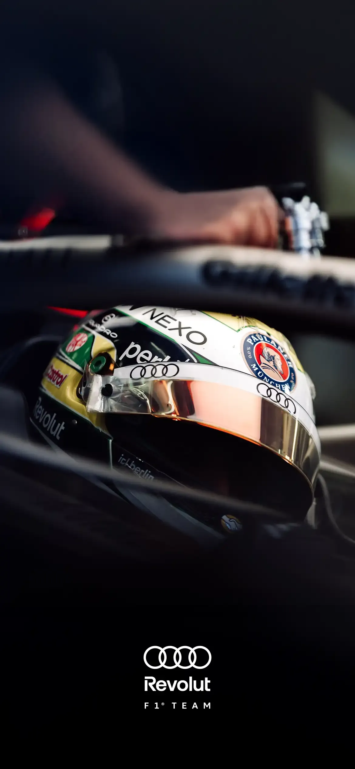 Cockpit Close up of Nico Hulkenberg sitting in his R26 F1car from AUDI REVOLUT F1® TEAM driver at Testweek 01 from Bahrain, Wallpaper for Mobile