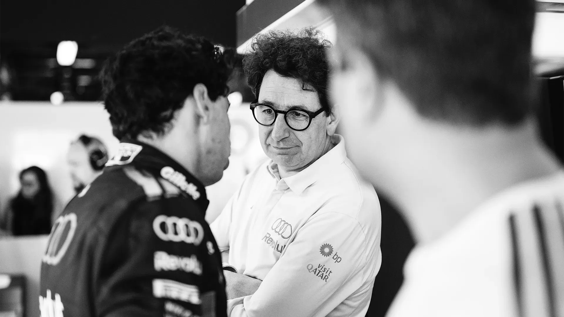 Mattia Binotto is smiling through Gabi after FP1