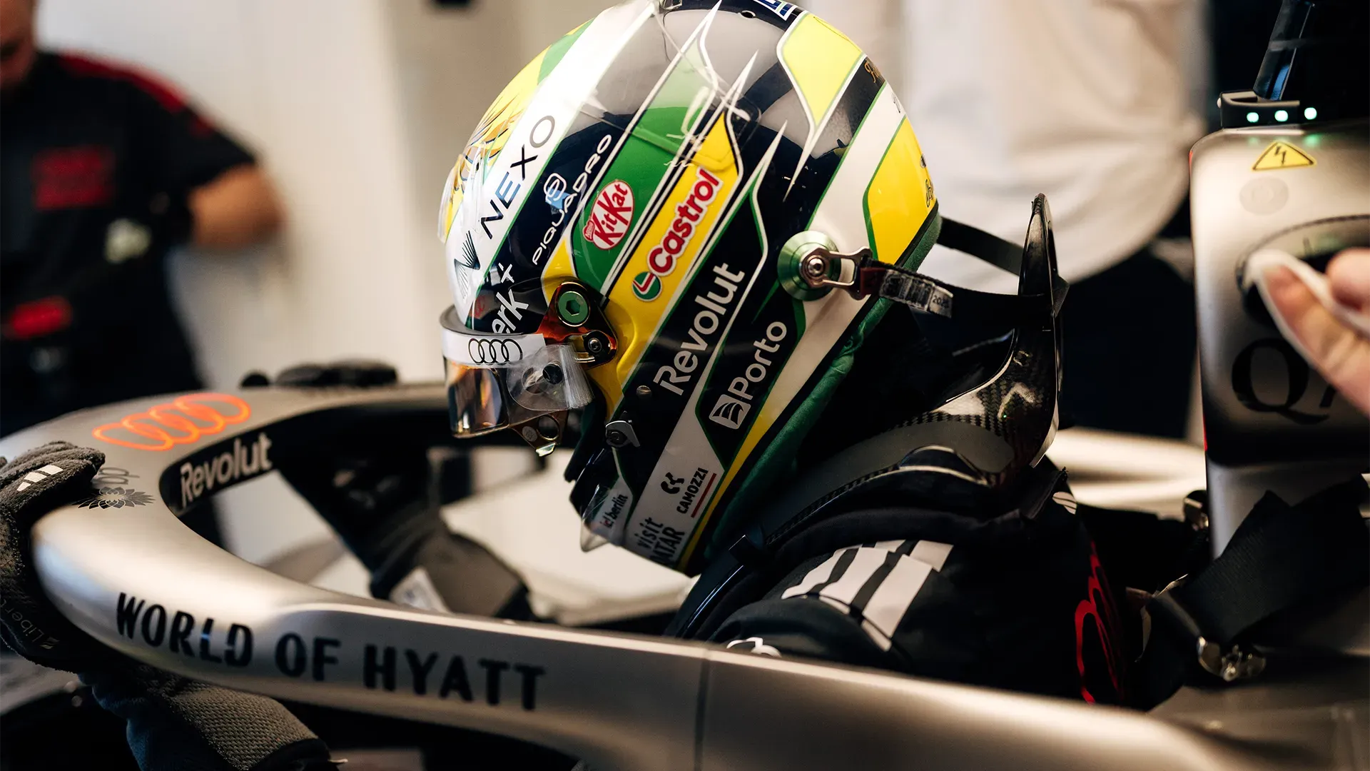 Gabi nearly in the car 