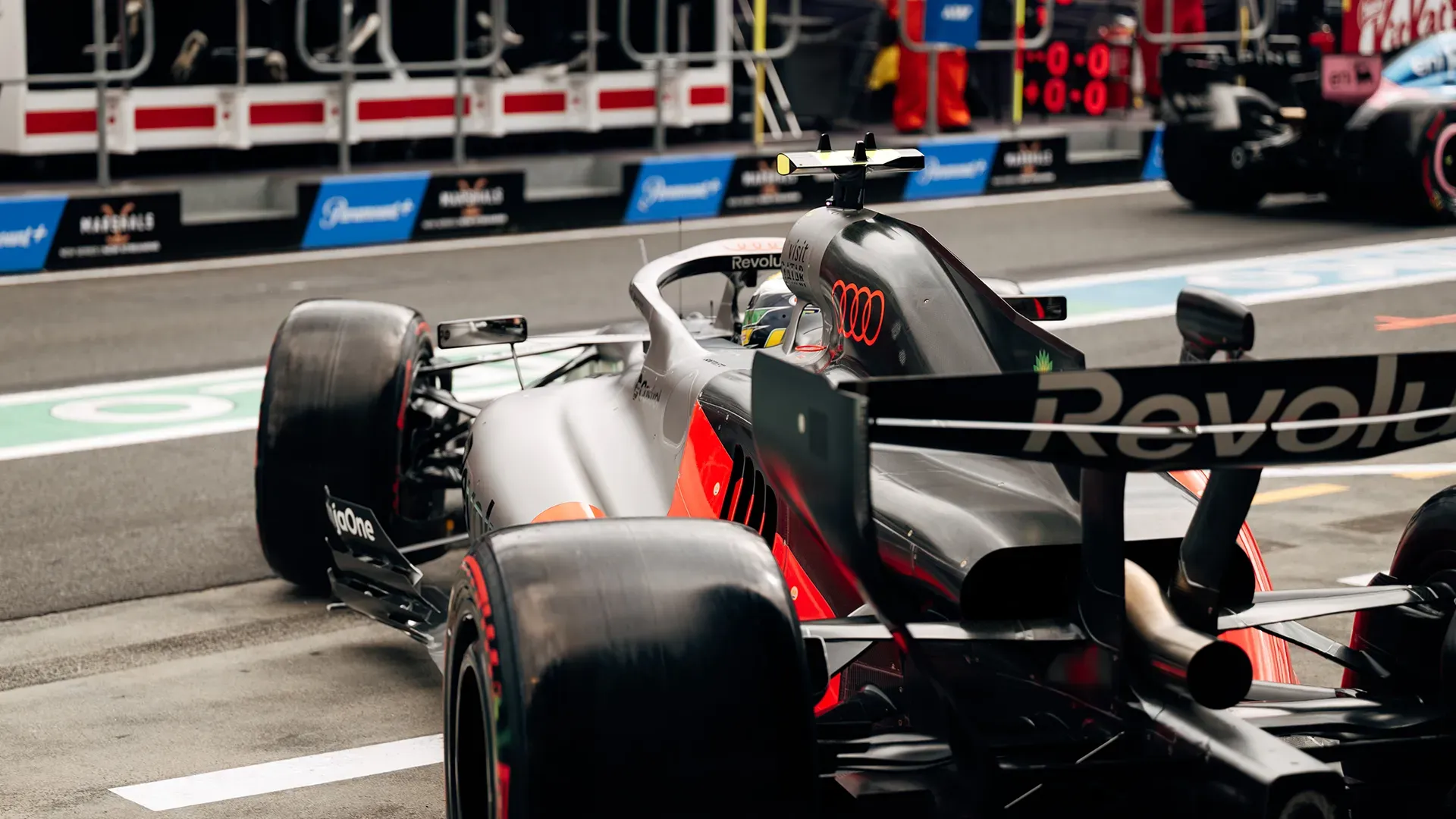  The R26 is leaving the pit