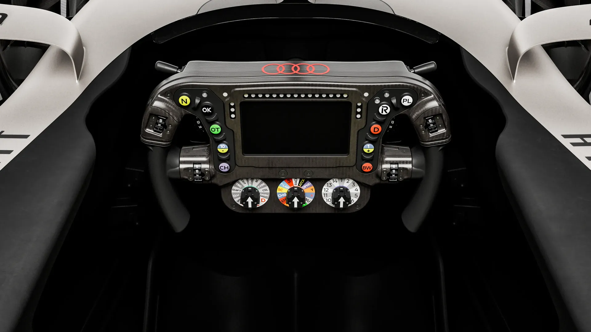 Look at the steering wheel of the R26