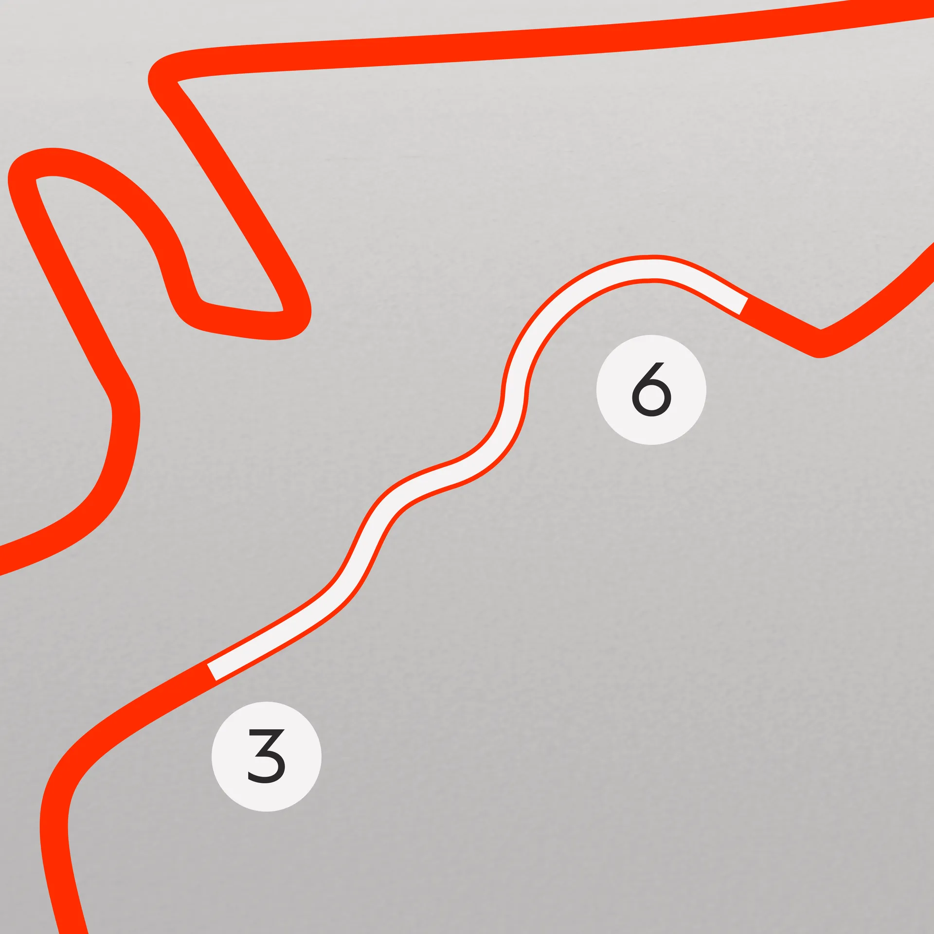 Circuit of the Americanos Illustration of corner 3 to 6