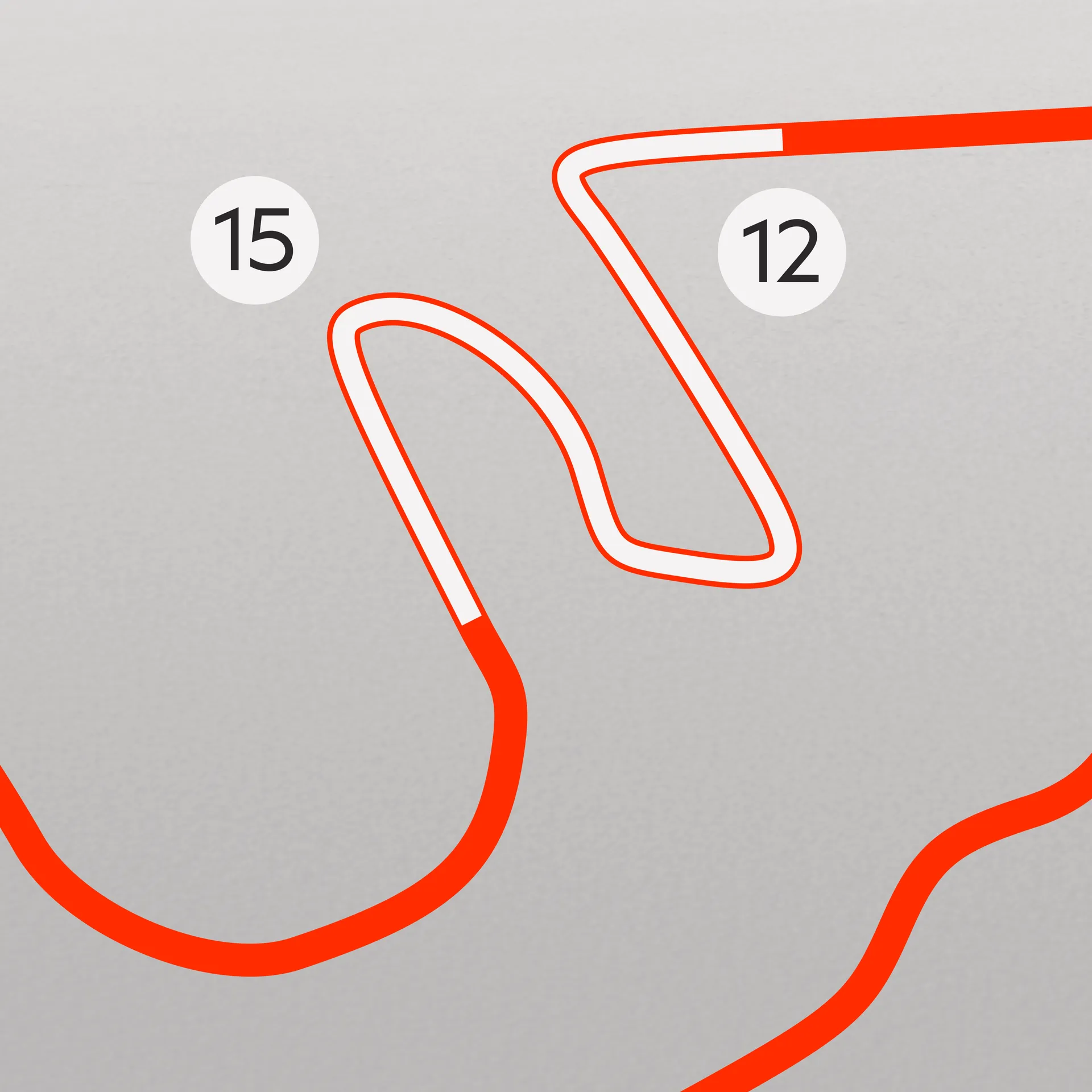 Circuit of the Americanos Illustration of corner 12 to 15