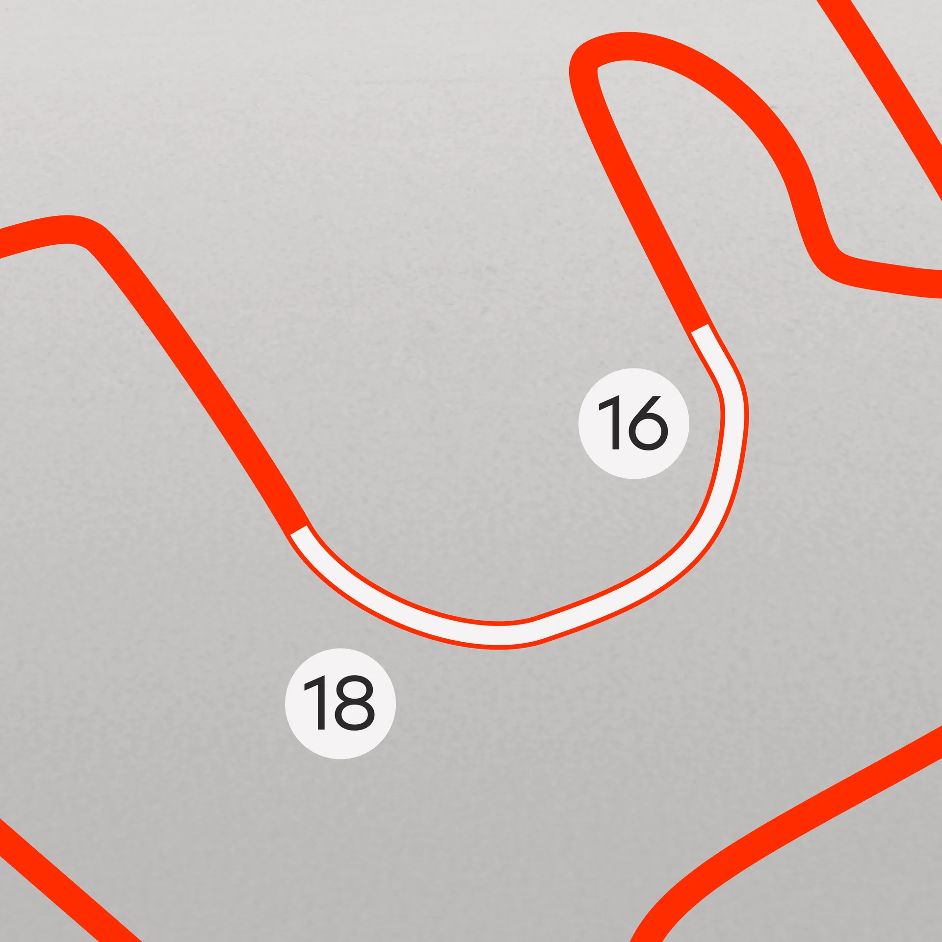 Circuit of the Americanos Illustration of corner 16 to 18