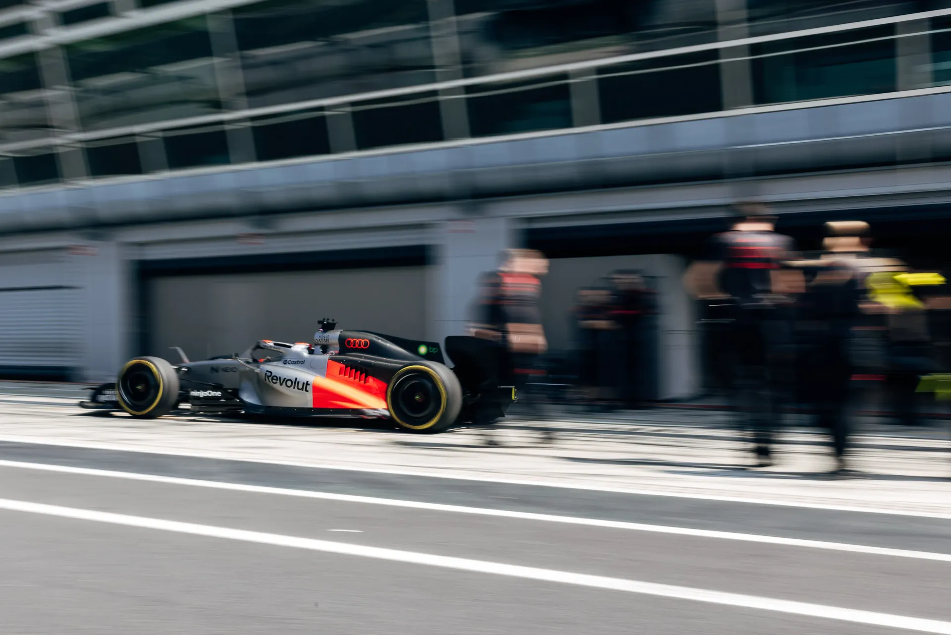 Audi Revolut F1® Team R26 exiting the pit