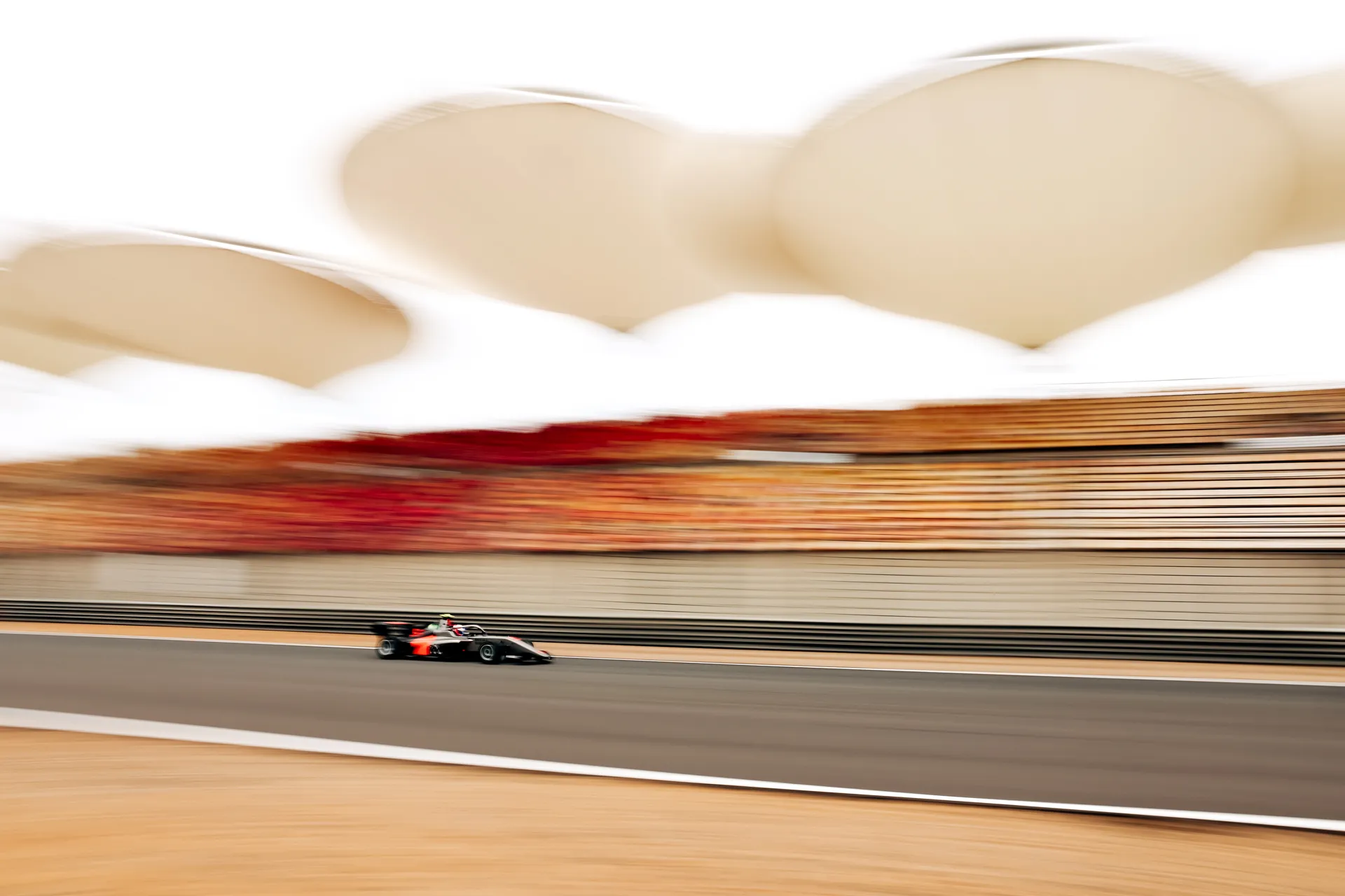 Panorama sideview of  the Audi Revolut F1® Team Academy car number 5 on the race track, Emma Felbermayr