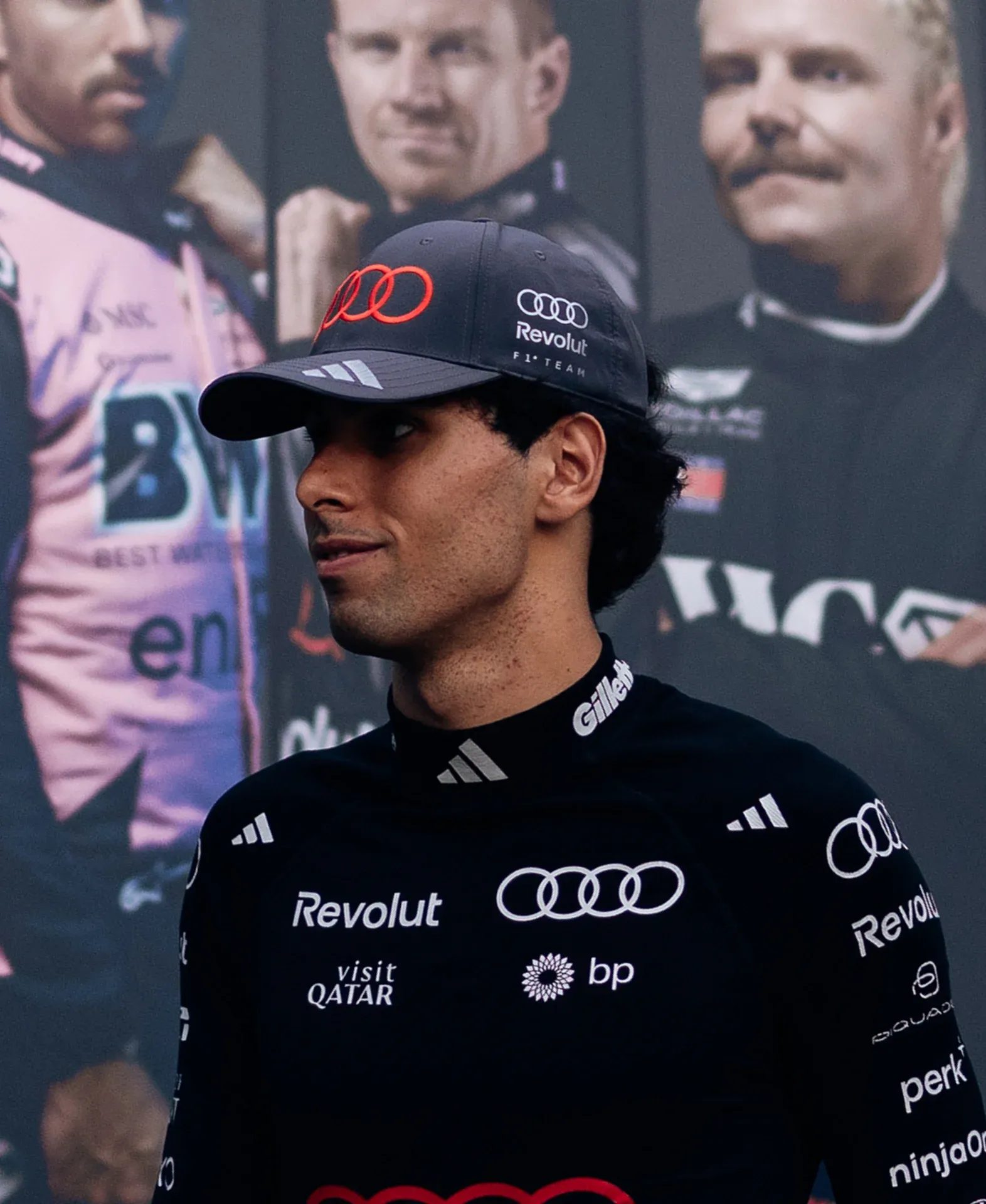 Close up of Gabriel Bortoleto driver at the Audi Revolut F1® Team at the Azerbaijan GP
