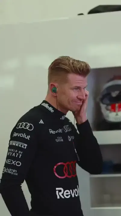 Slow motion shot of Nico Hulkenberg adriver at the Audi Revolut F1® Team inside the Garage at the Azerbaijan GP