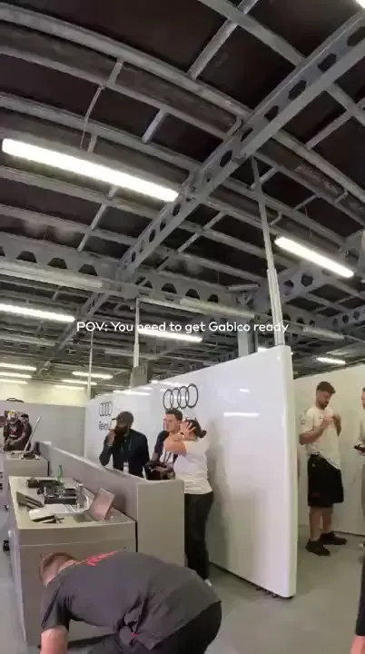 Audi Revolut F1® Team getting ready on race day at the Azerbaijan Grand prix 2026