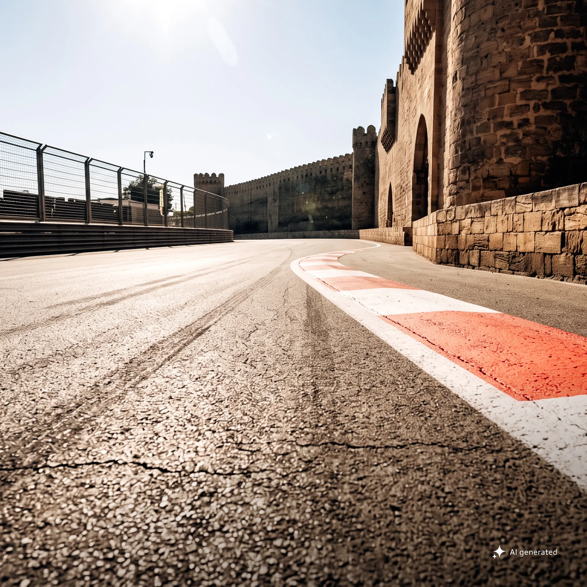 Baku City Circuit between the city walls