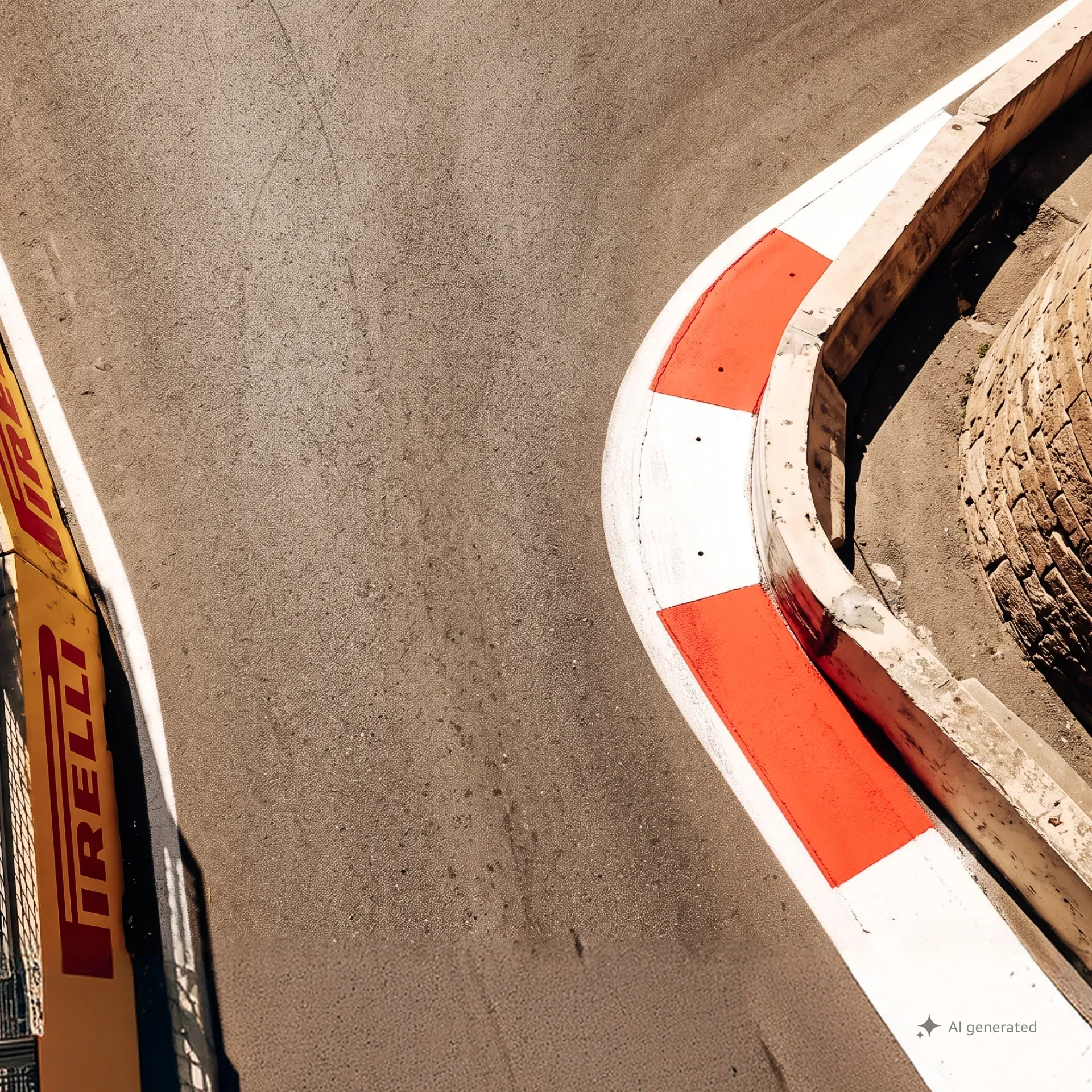 Close-up of a Baku City Circuit kerb and corner