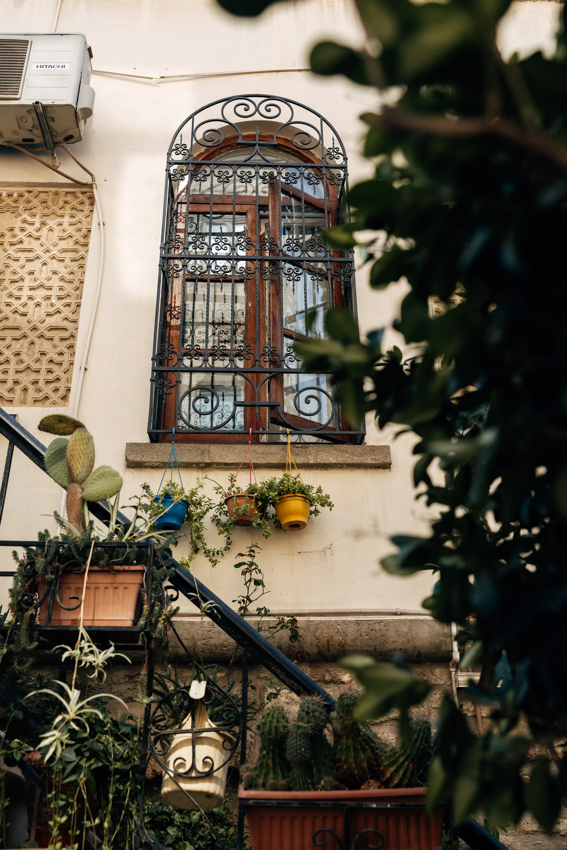 Traditional Baku house with ornate window details