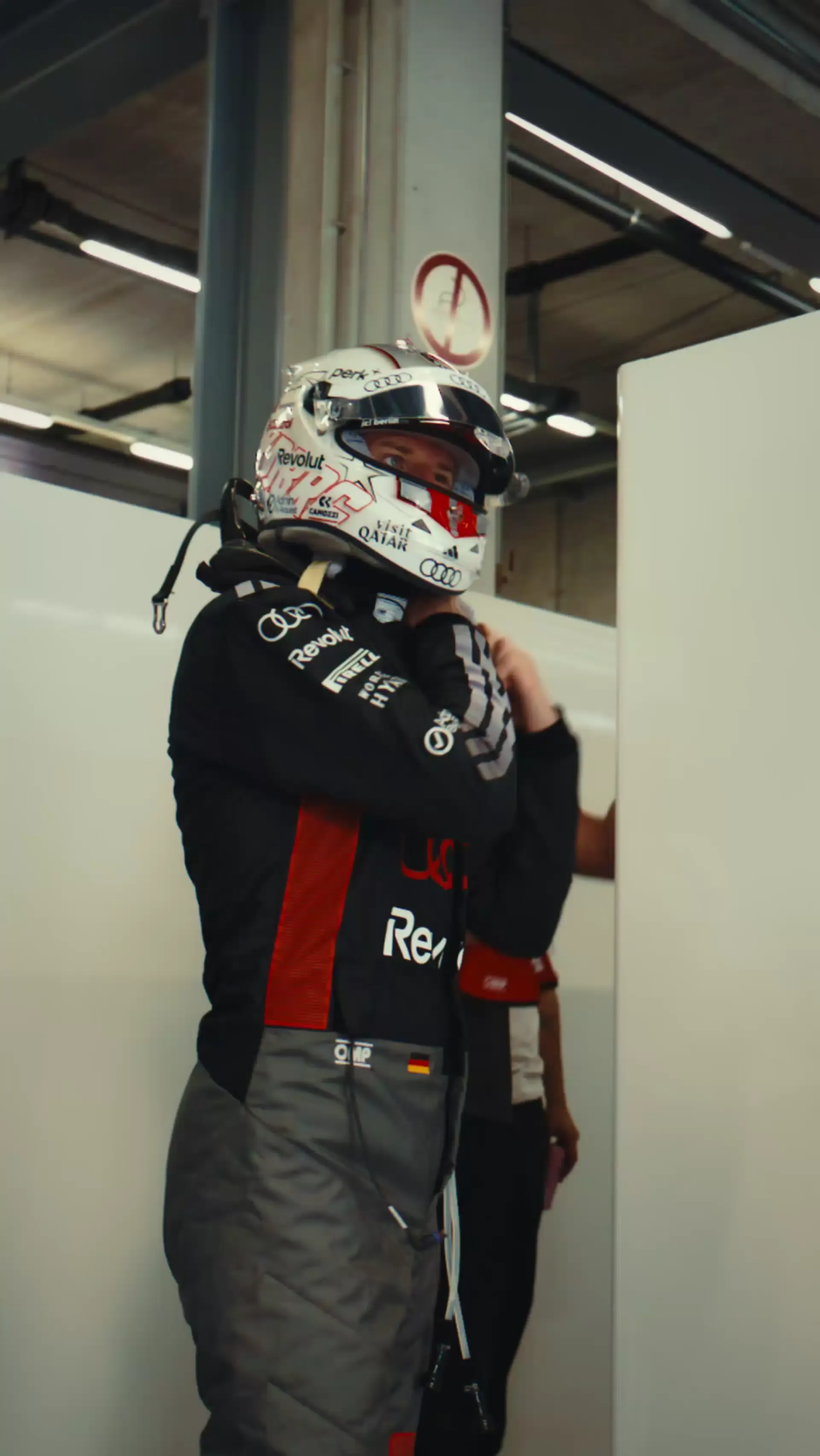 Nico Hulkenberg driver at the Audi Revolut F1® Team at the Canada Grand Prix 2026 jumping in 