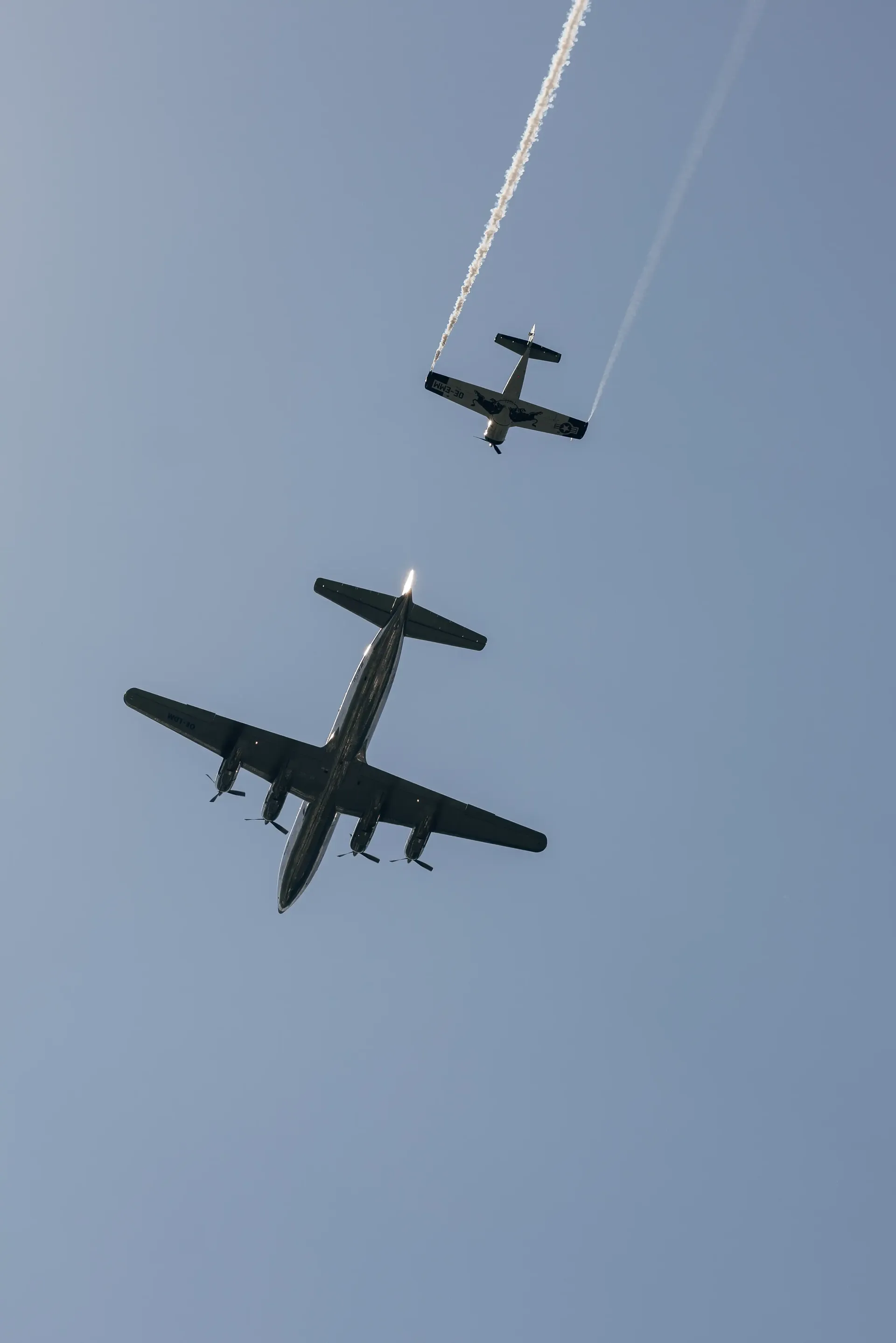 Aircraft fly over the Red Bull Ring ahead of the race at the Formula 1® Austrian Grand Prix.