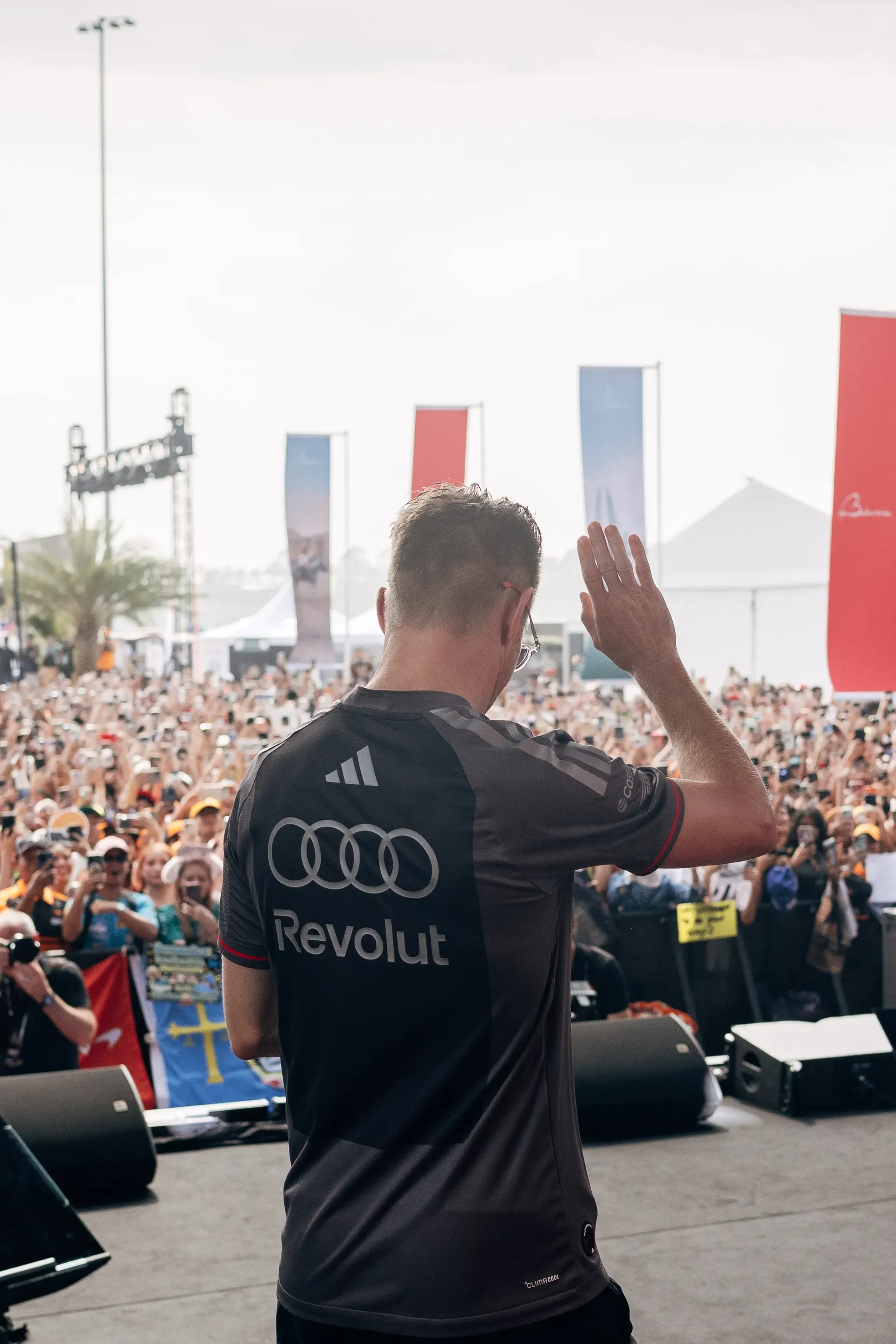 Audi Revolut F1® Team driver Nico Hulkenberg greeting fans