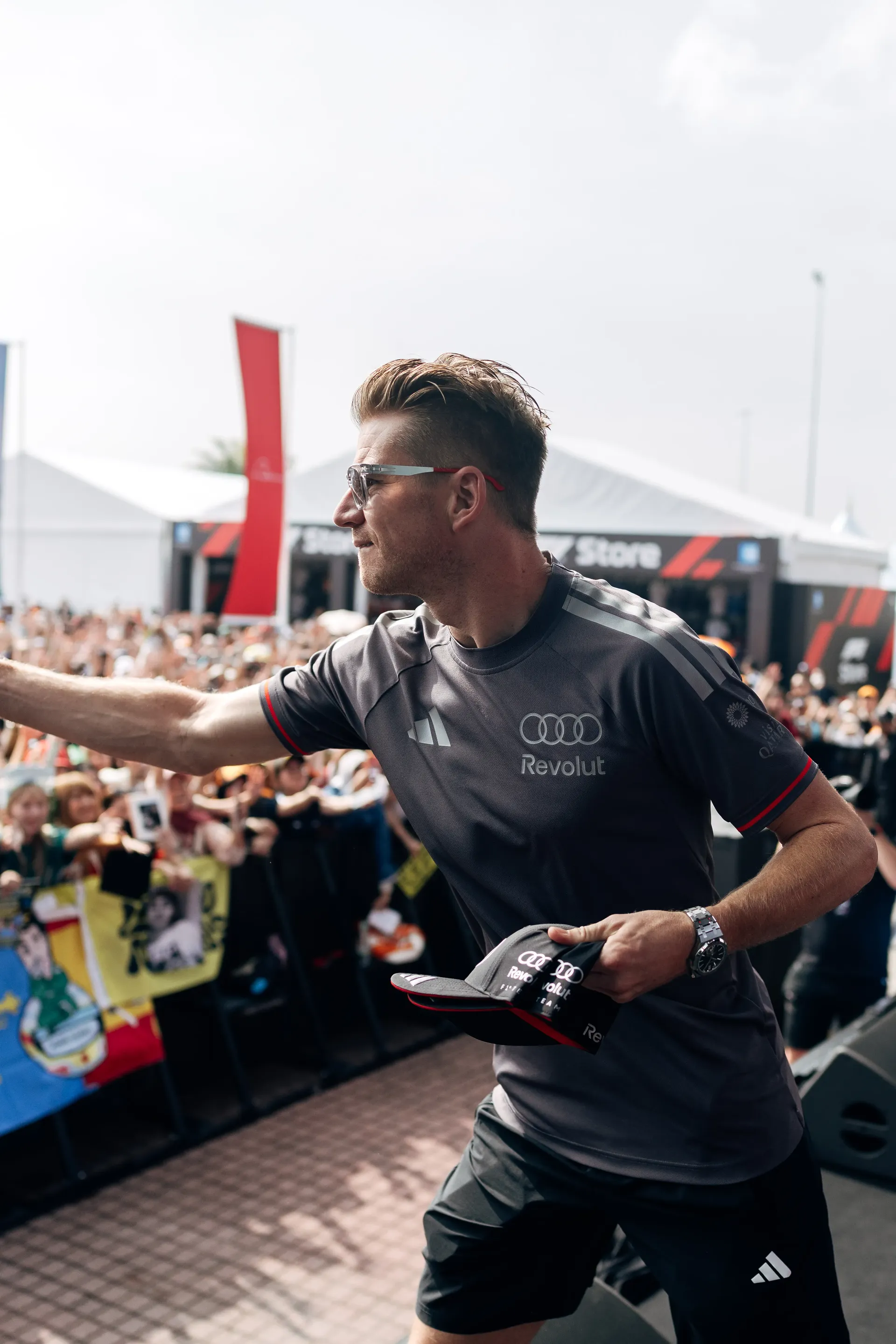 Audi Revolut F1® Team driver Nico Hulkenberg greeting fans