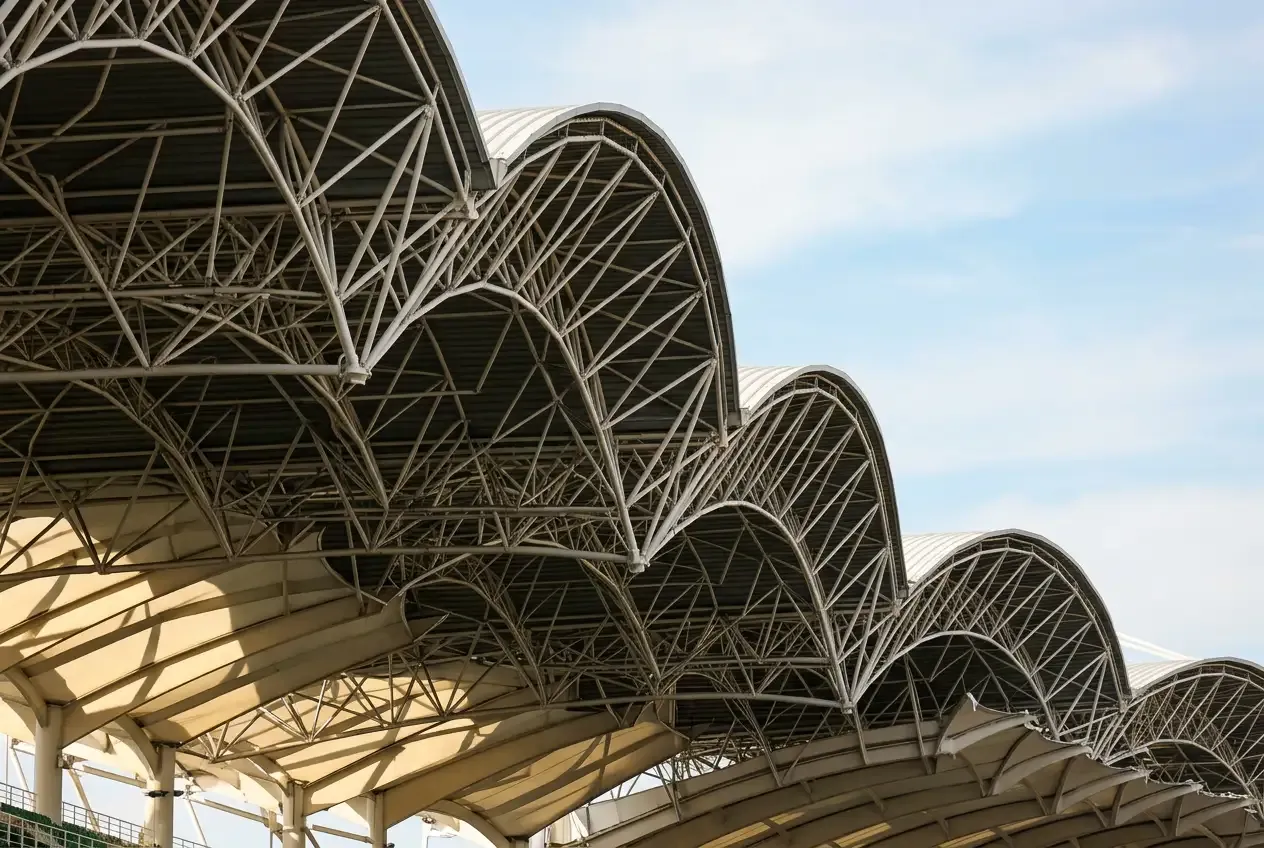 Sepang International Circuit grandstand roof architecture ahead of the Formula 1® Bahrain Grand Prix 2026 in Malaysia.