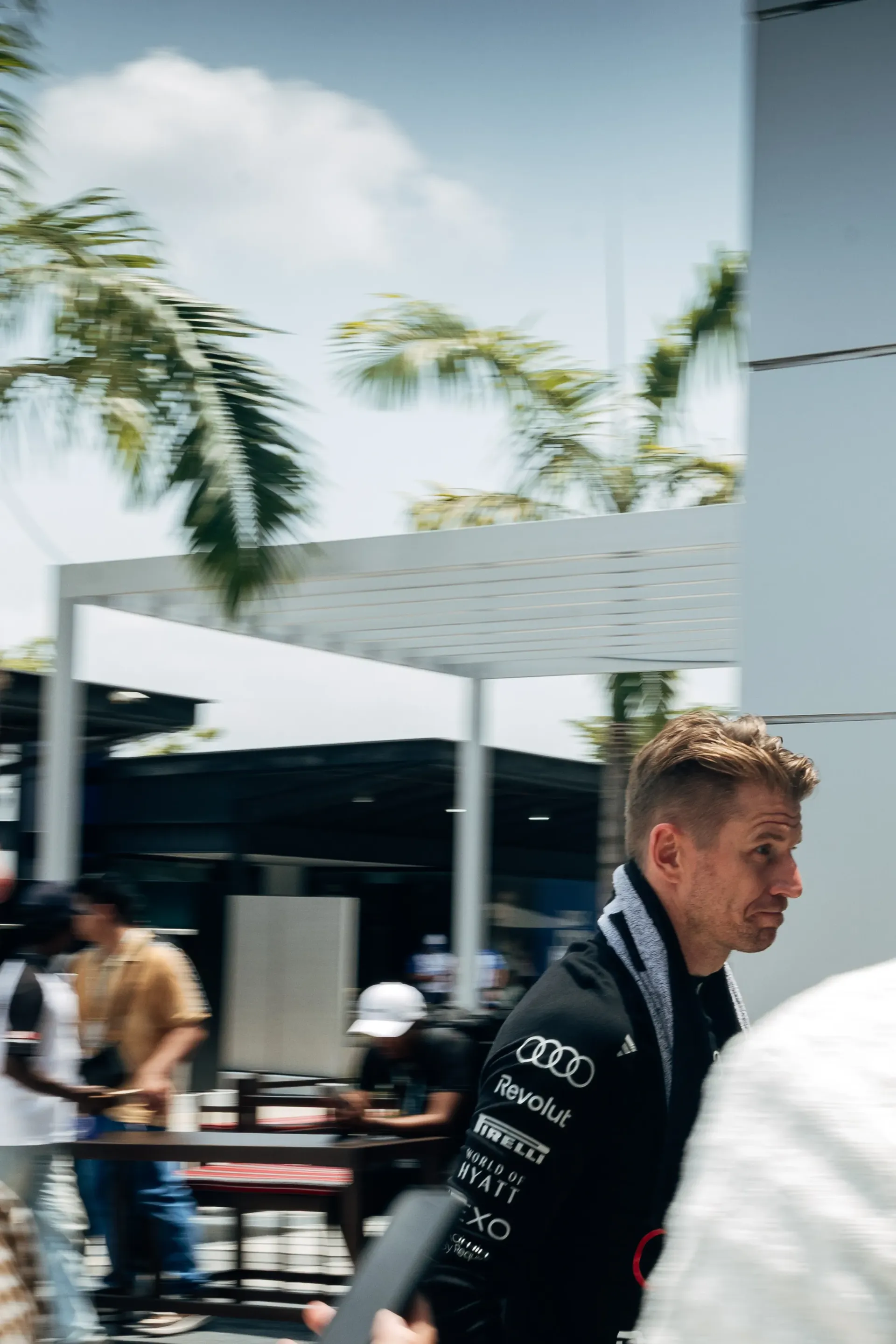 Nico Hulkenberg driver at Audi Revolut F1® Team walking inside the paddock