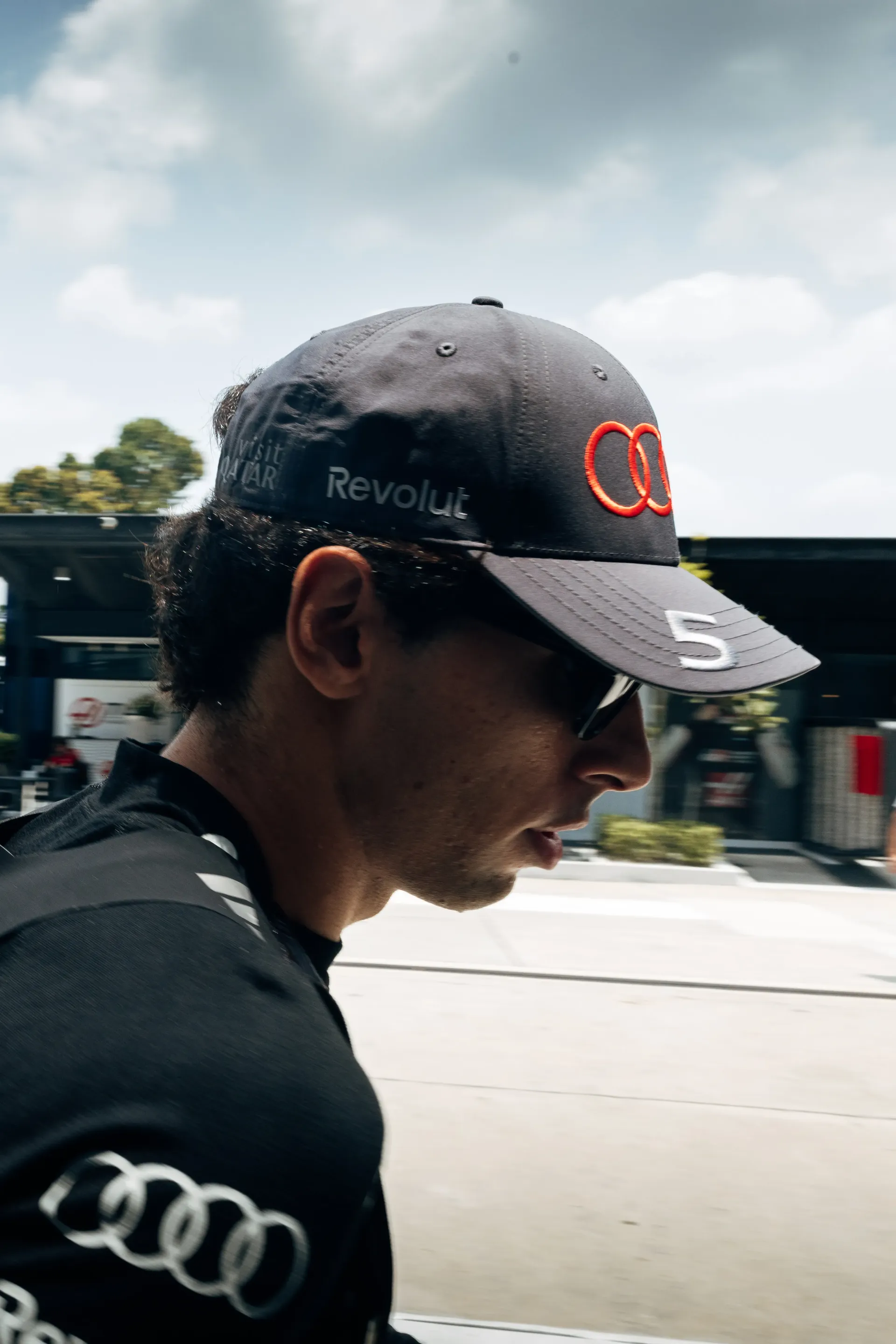 Gabriel Bortoleto driver at Audi Revolut F1® Team walking inside the paddock