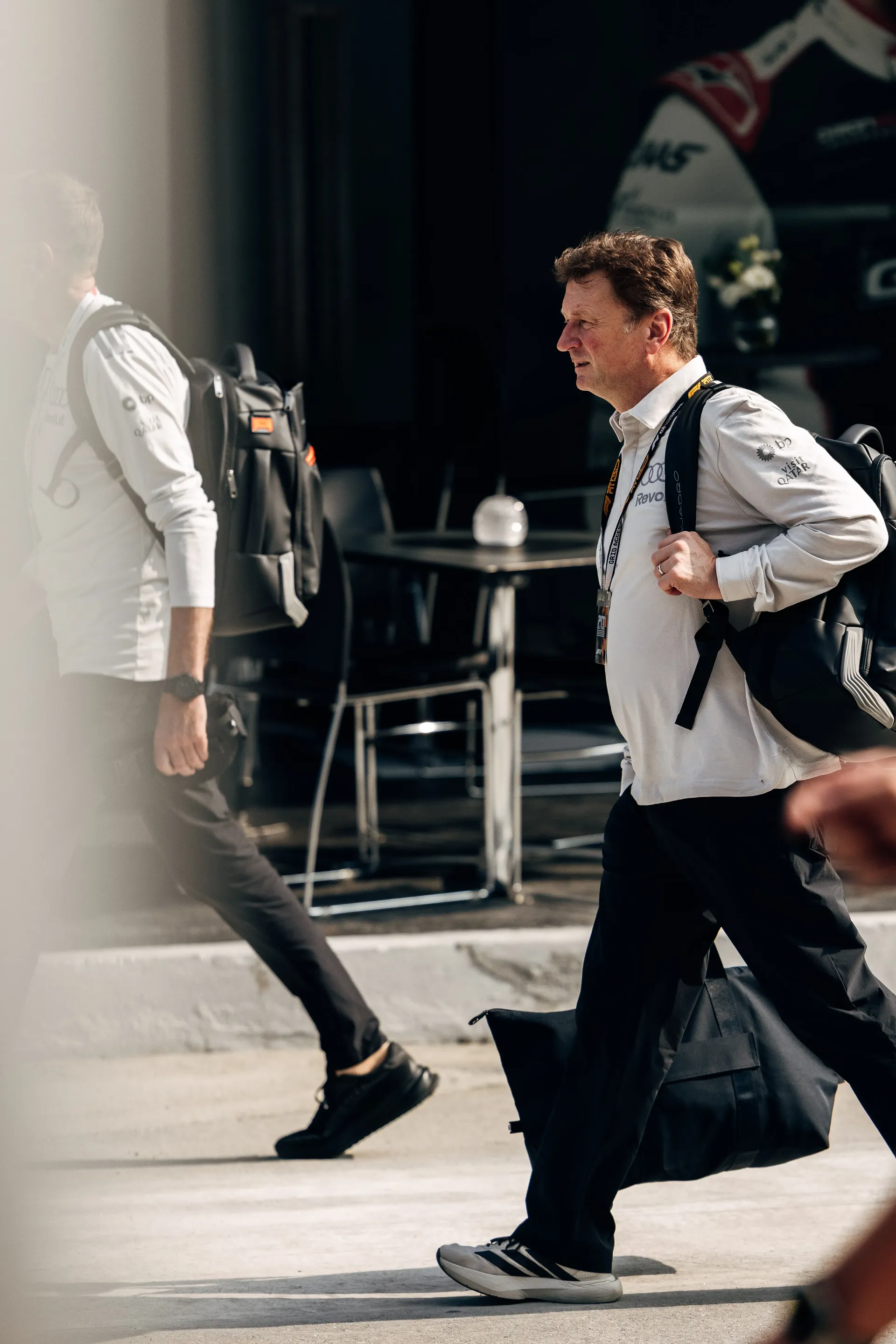 Audi Revolut F1® Team racing idrector Allan McNish arriving at the Bahrain Grand Prix