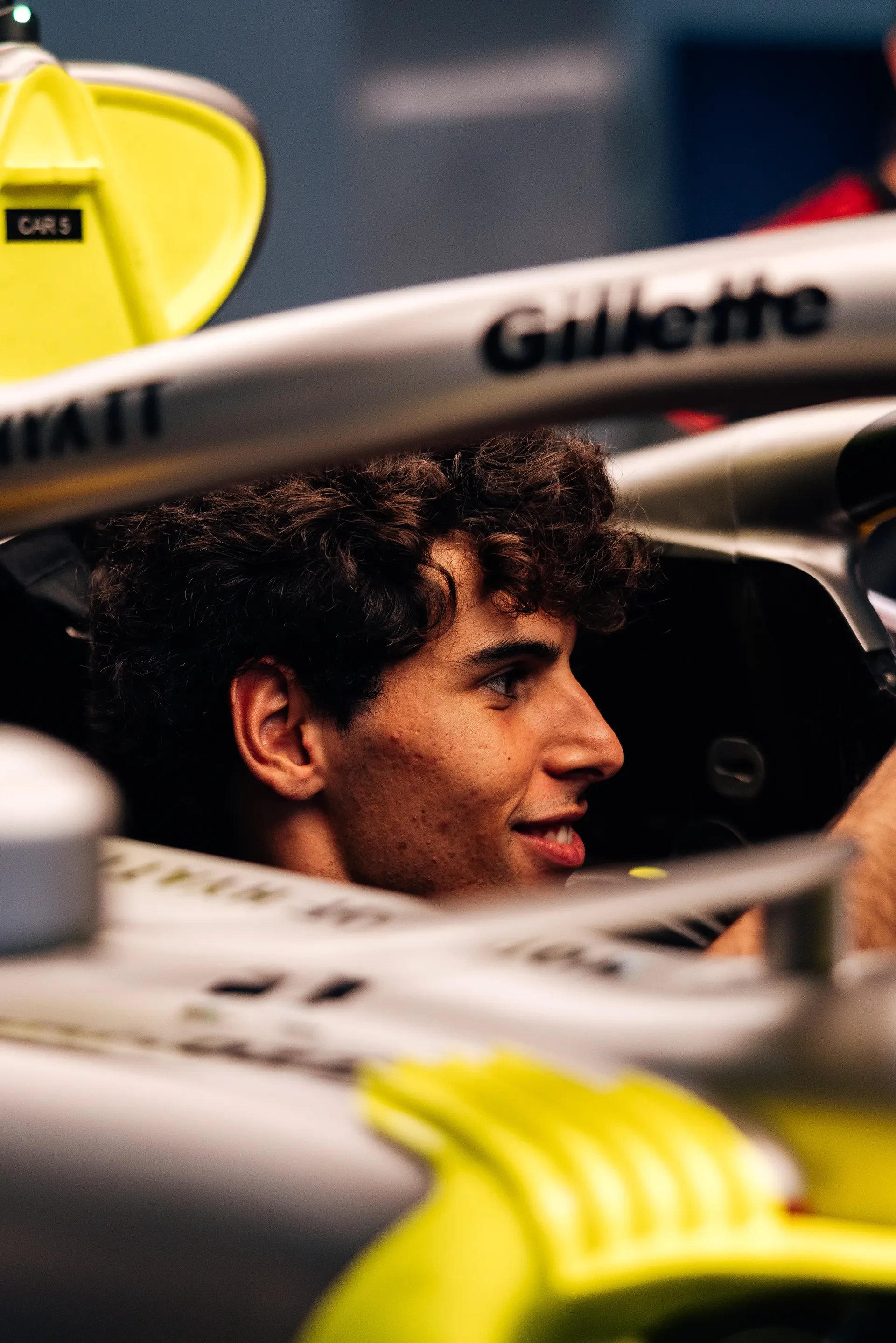 Audi Revolut F1® Team driver Gabriel Bortoleto seated in the Audi R26 cockpit