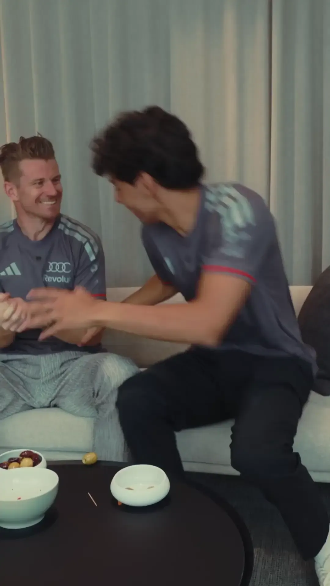 Nico Hulkenberg and Gabriel Bortoleto on a fun challenge in Barcelona