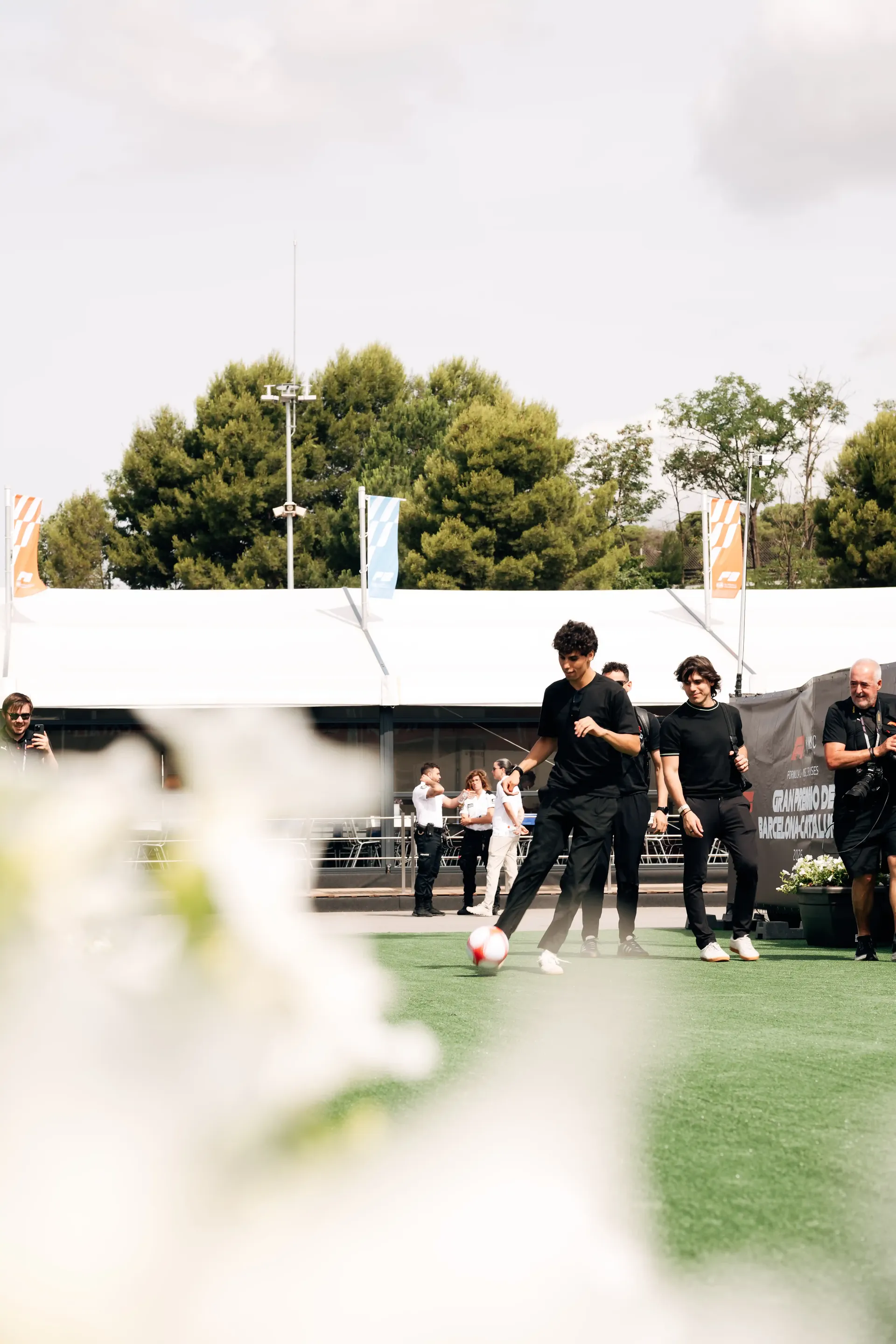 Gabriel Bortoleto driver at the Audi Revolut F1® Team during arrival soccer activities in Barcelona.