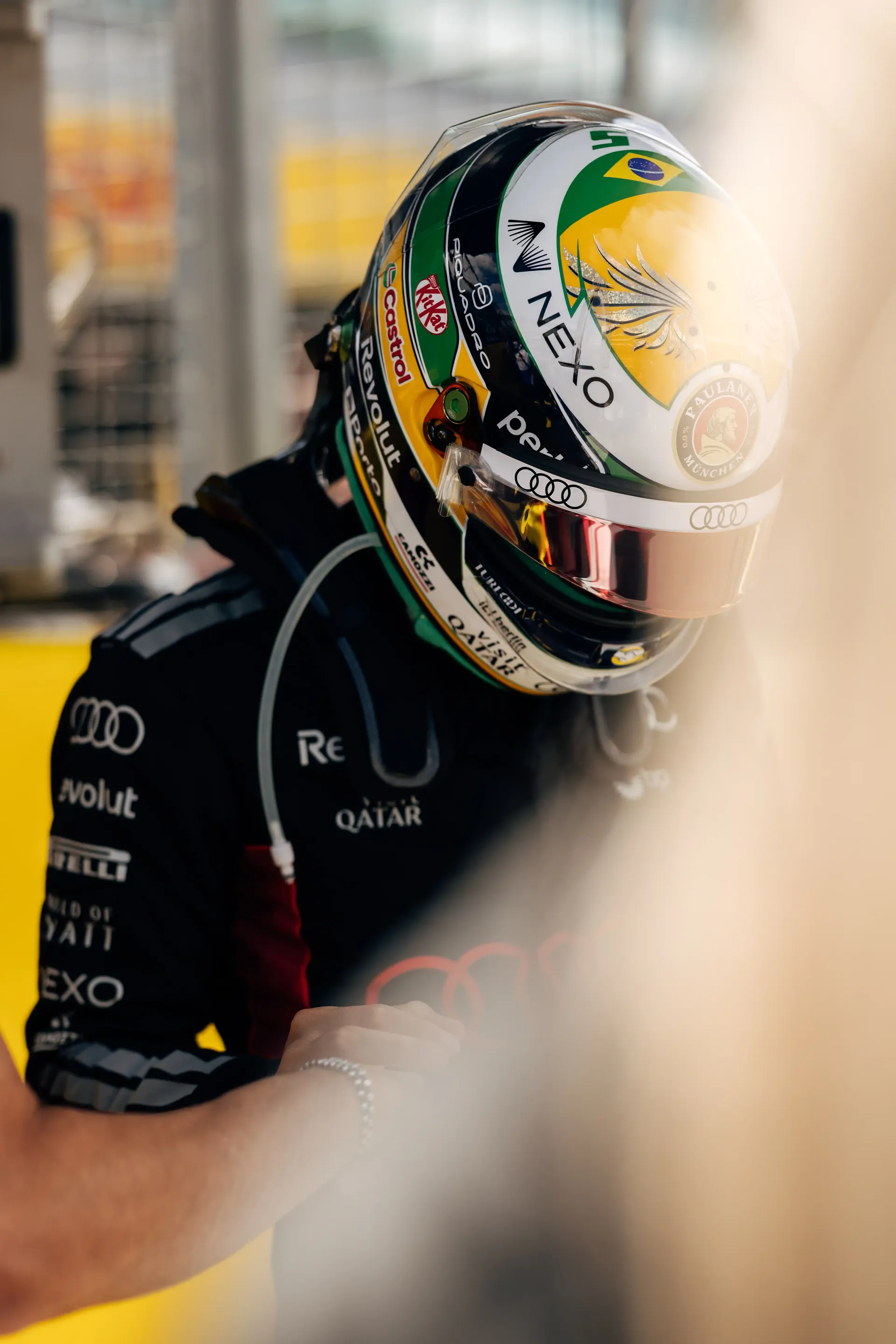 Gabriel Bortoleto driver at Audi Revolut F1® Teaminside the garage preparing for fp2