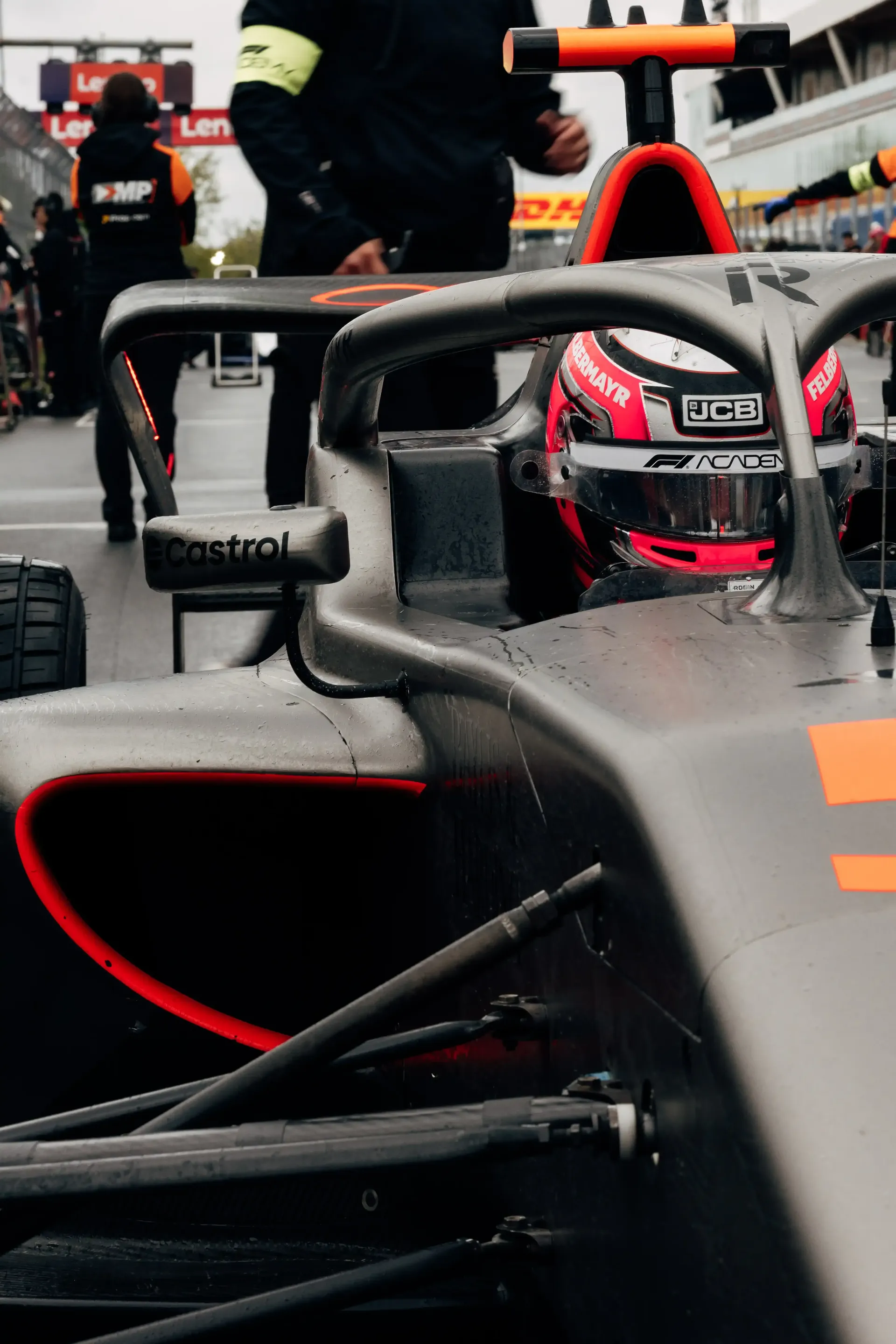 Emma Felbermayr driver at the Audi Revolut F1® Team Academy inside the cockpit cheering at the Canada Grand Prix 2026 on racing day