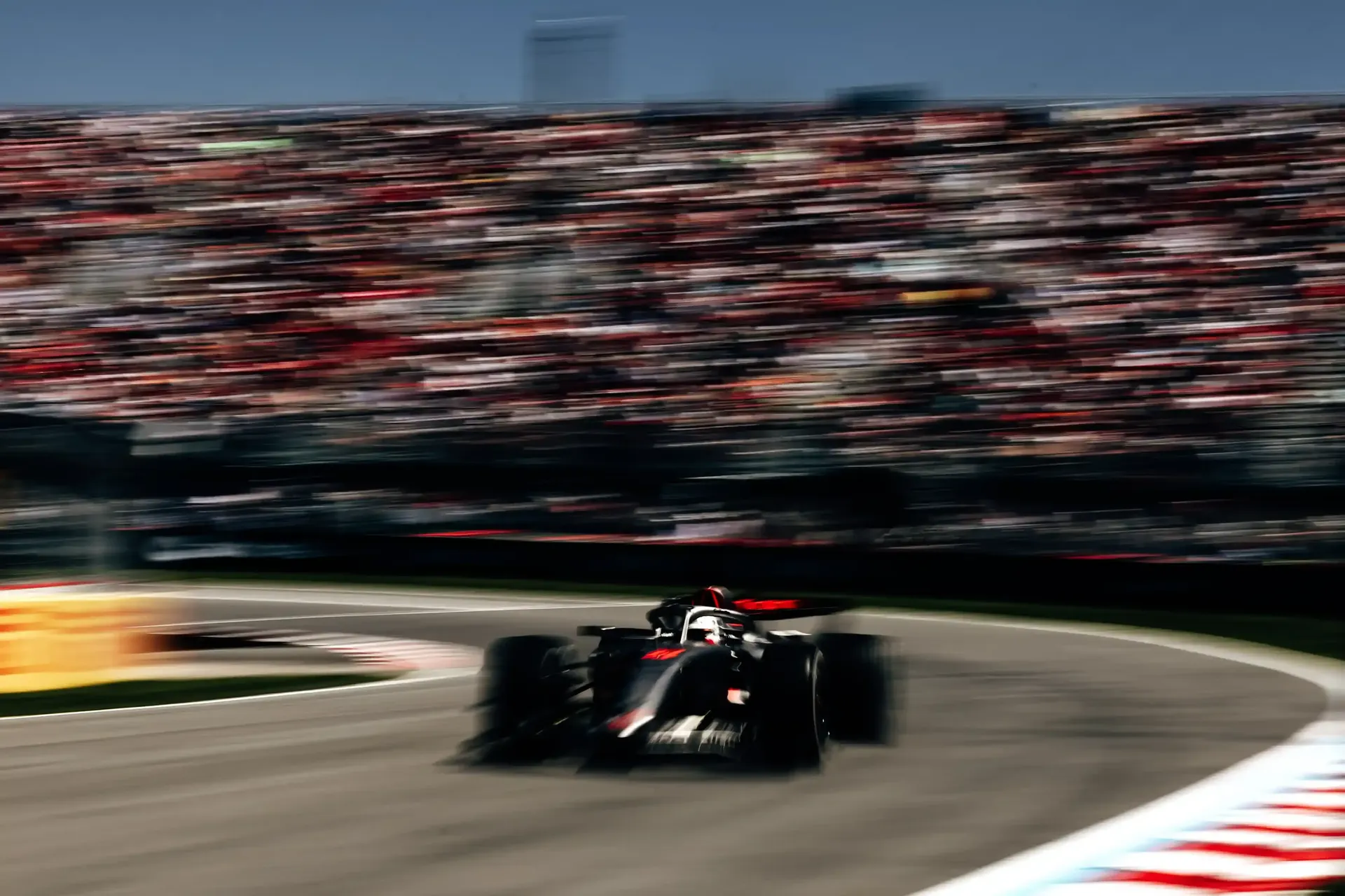 Front view of the Audi Revolut F1® Team car R26 at the Canada Grand Prix 2026 at high speed 