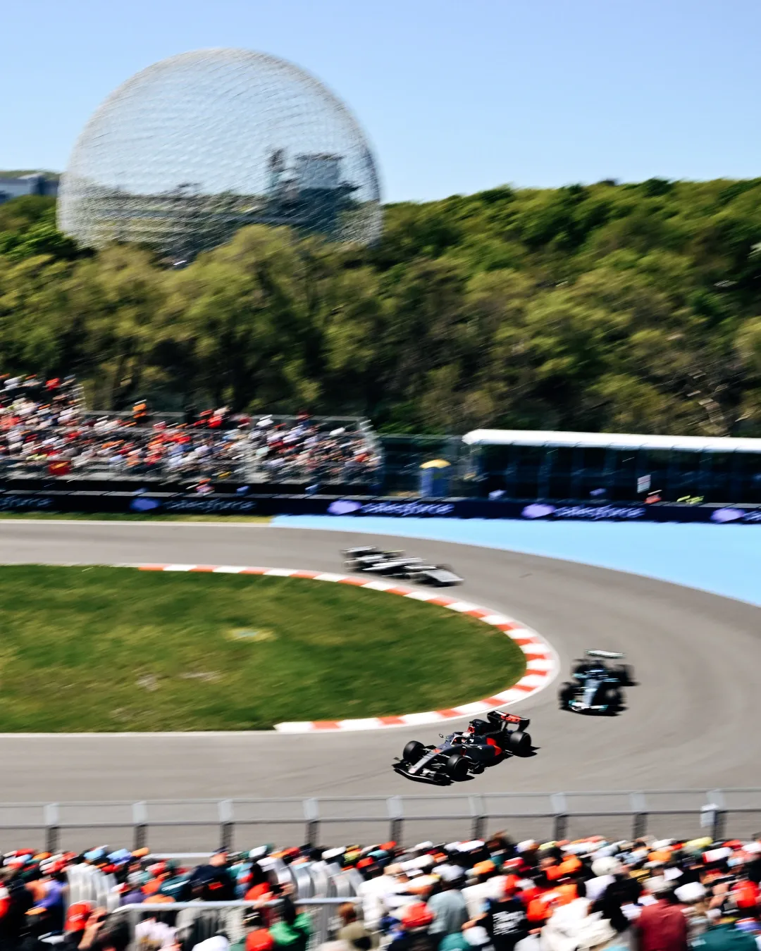 Audi Revolut F1® Team Overtake action at the Canadian Grand Prix Day one FP1