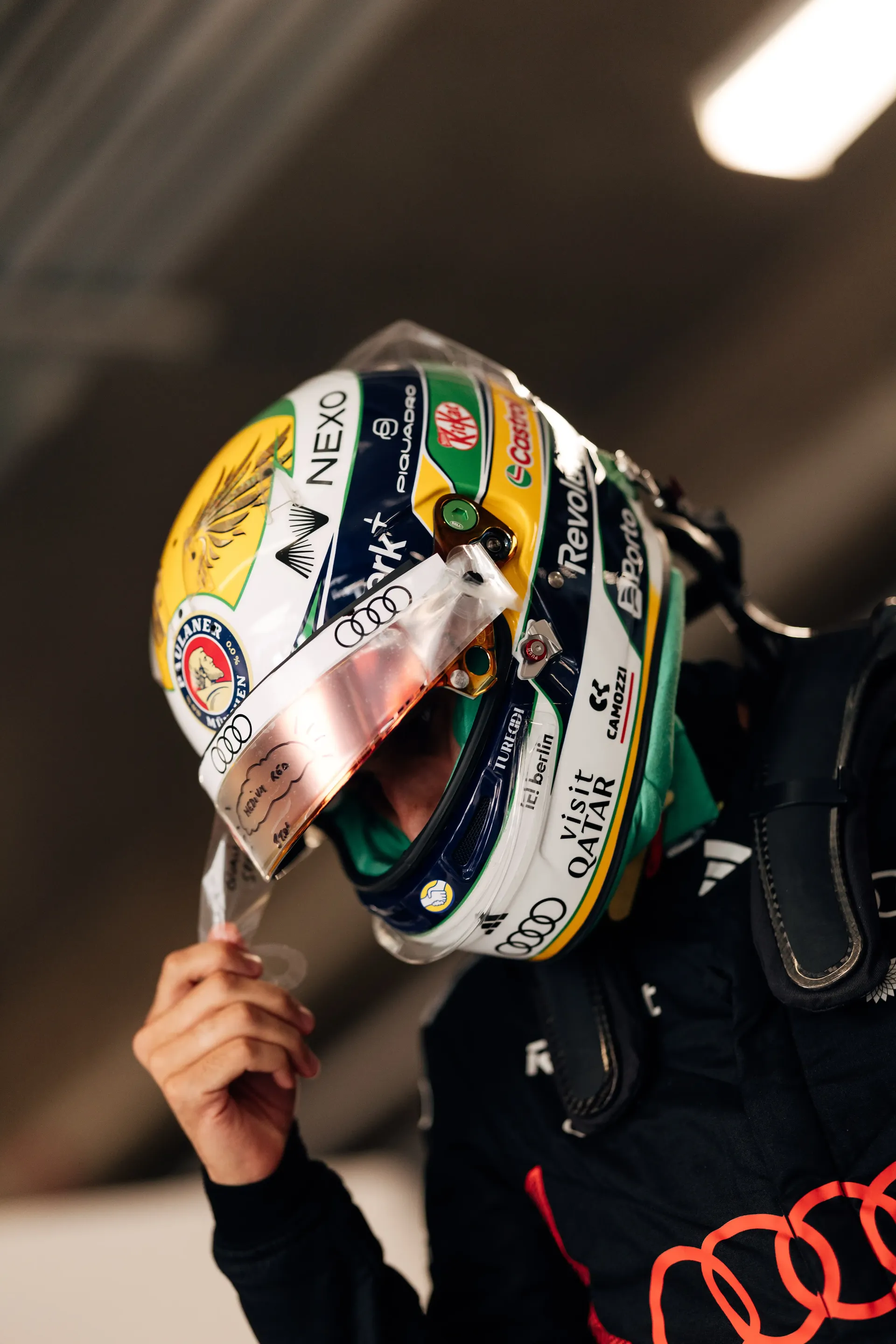 Gabriel Bortoleto inside the Audi Revolut F1® Team garage at the Canada Grand Prix 2026