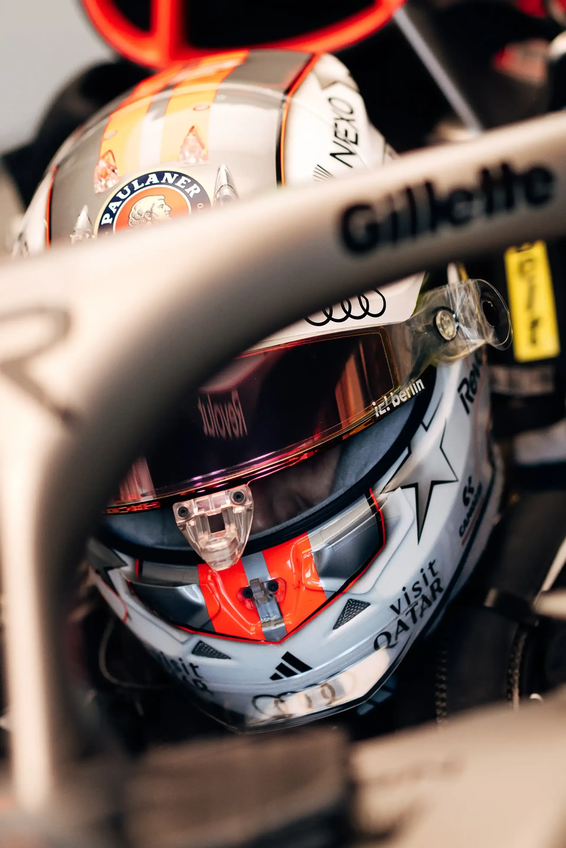 Close up of Nico Hulkenberg inside the Audi Revolut F1® Team car cockpit at the Canada Grand Prix 2026