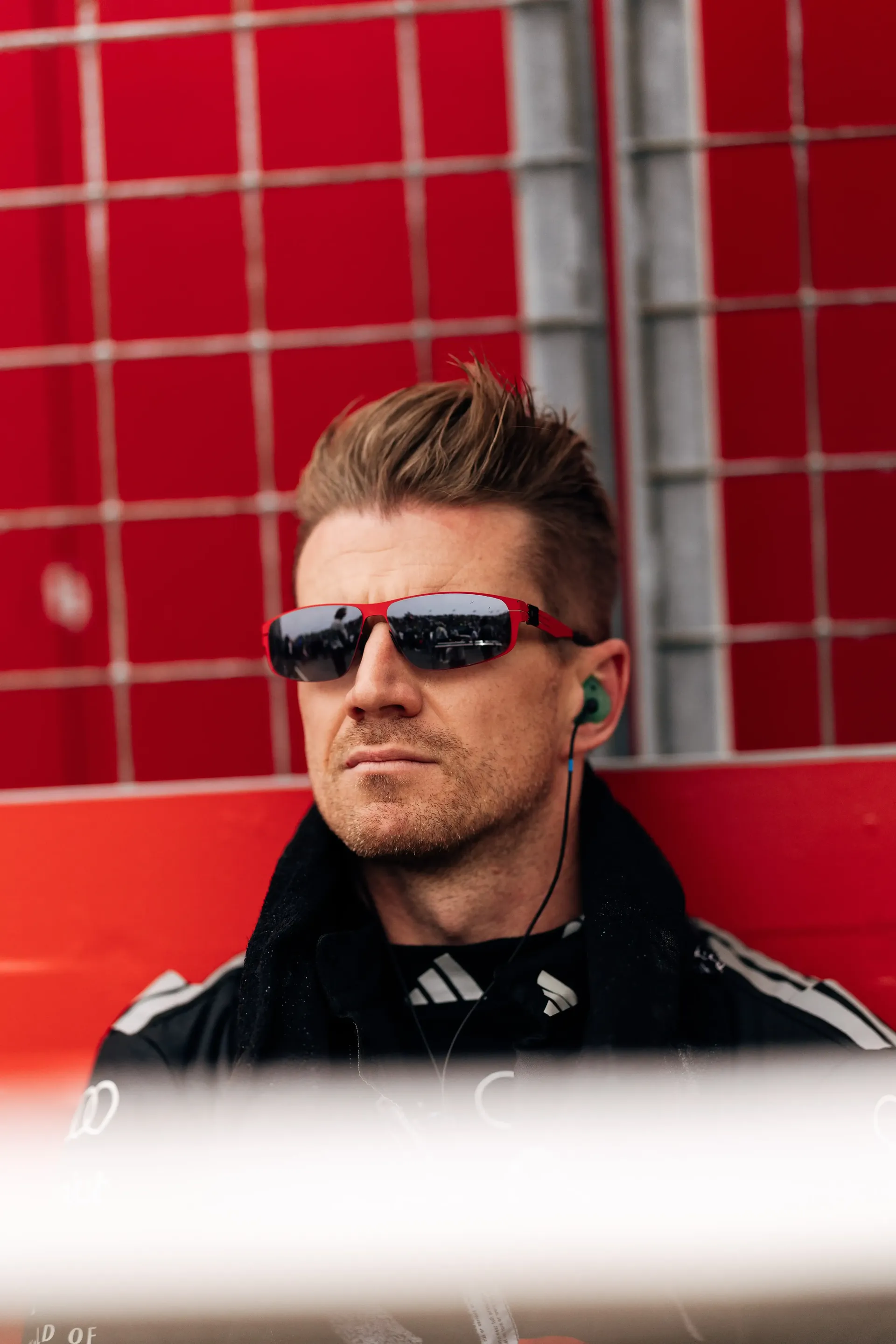 Close up of Nico Hulkenberg driver of the Audi Revolut F1® Team sitting at the side lane at the Canada Grand Prix 2026