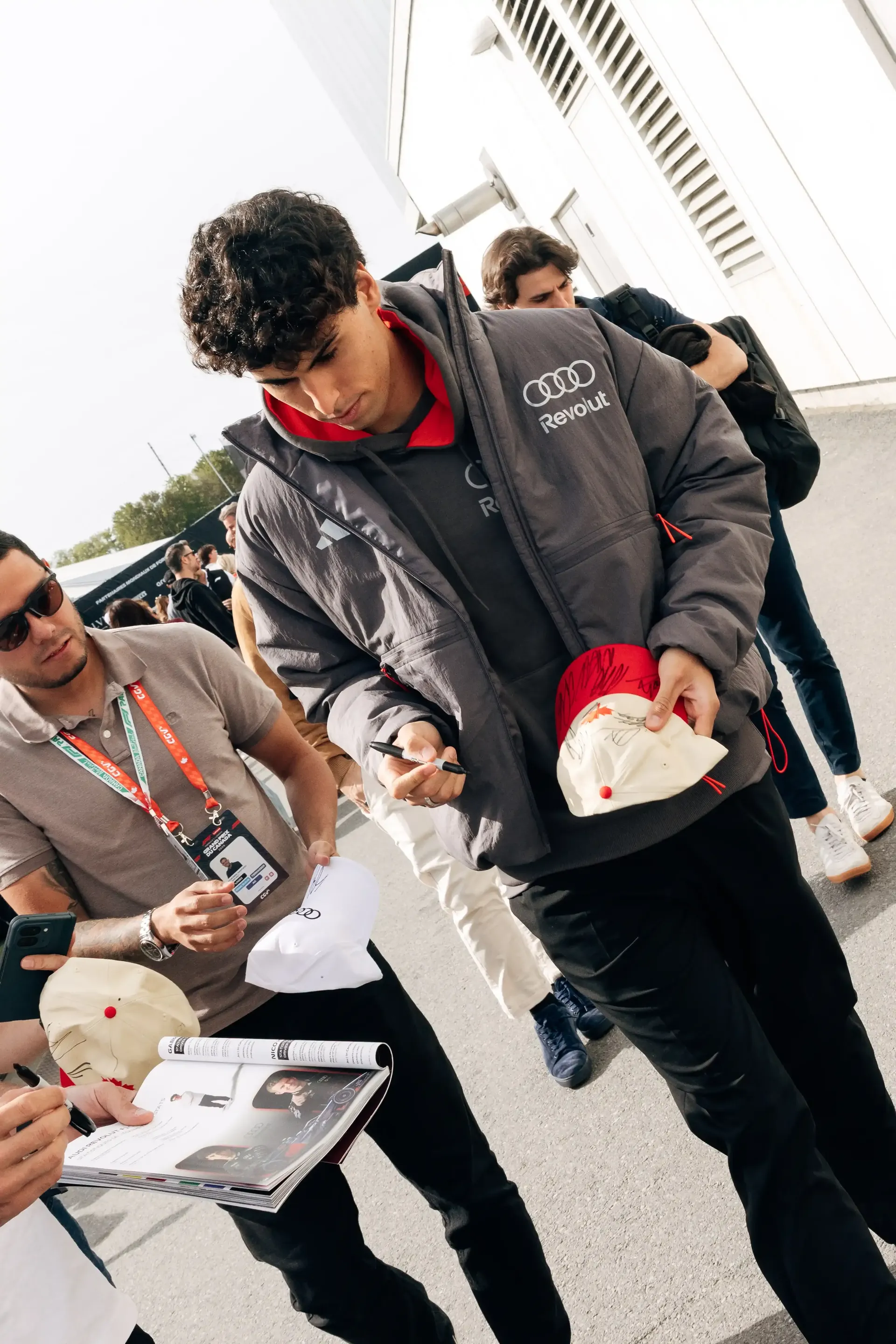 Gabriel Bortoleto driver at the Audi Revolut F1® Team arriving at Circuit Gilles Villeneuve for the Sprint Race on day two at the Canada Grand Prix 2026