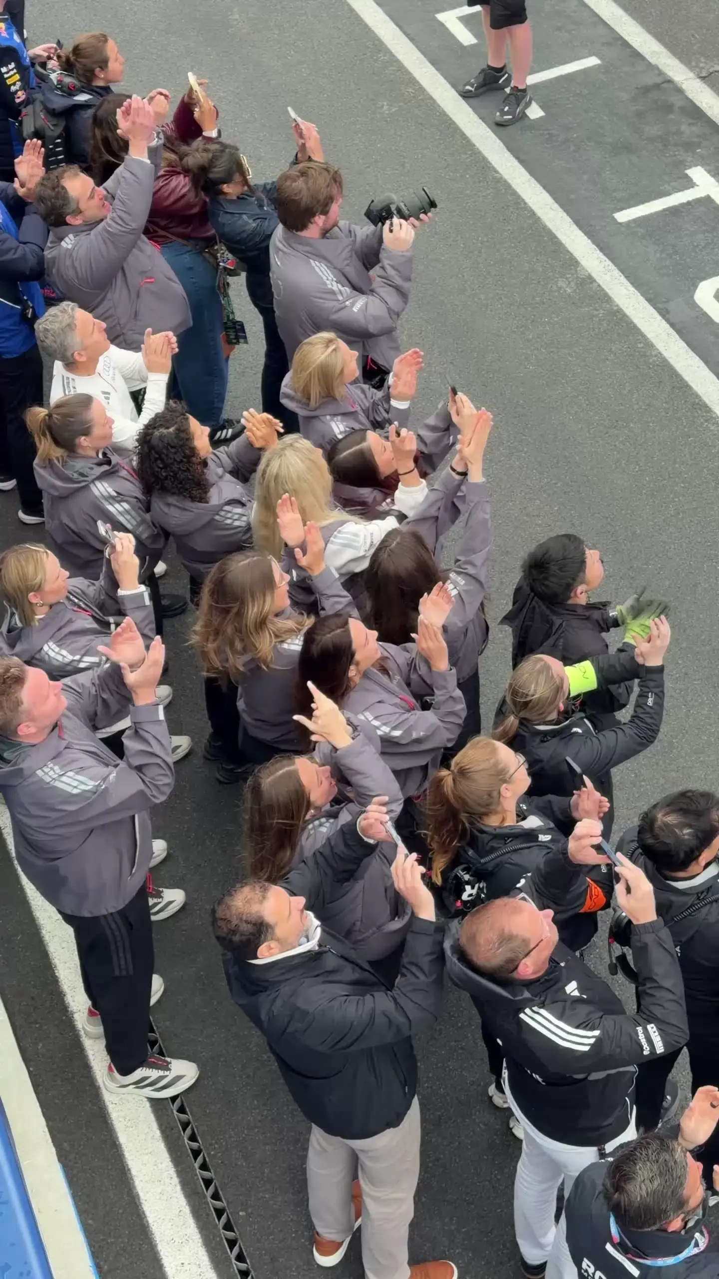 Emma Felbermayr driver at the Audi Revolut F1® Team Academy cheering on the podium P2 at the Canada Grand Prix 2026 on racing day