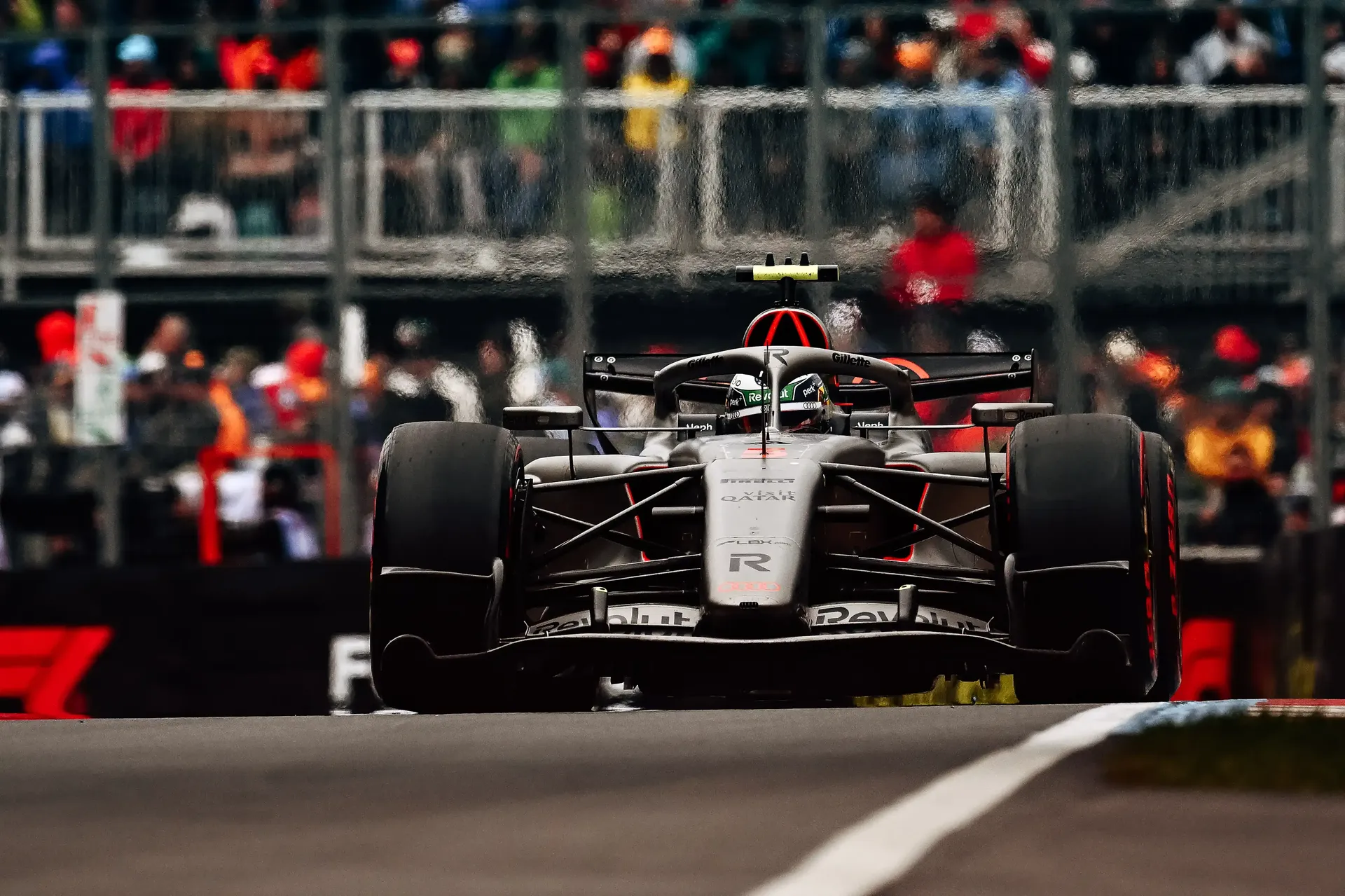 Front view of the Audi Revolut F1® Team car at the Canada Grand Prix 2026