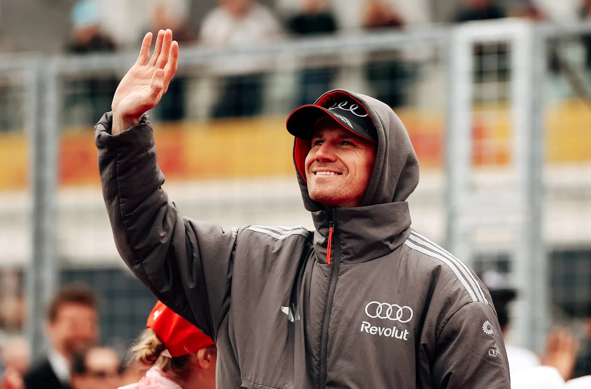 Nico Hulkenberg driver at the Audi Revolut F1® Team greeting fans at the Canada Grand Prix 2026