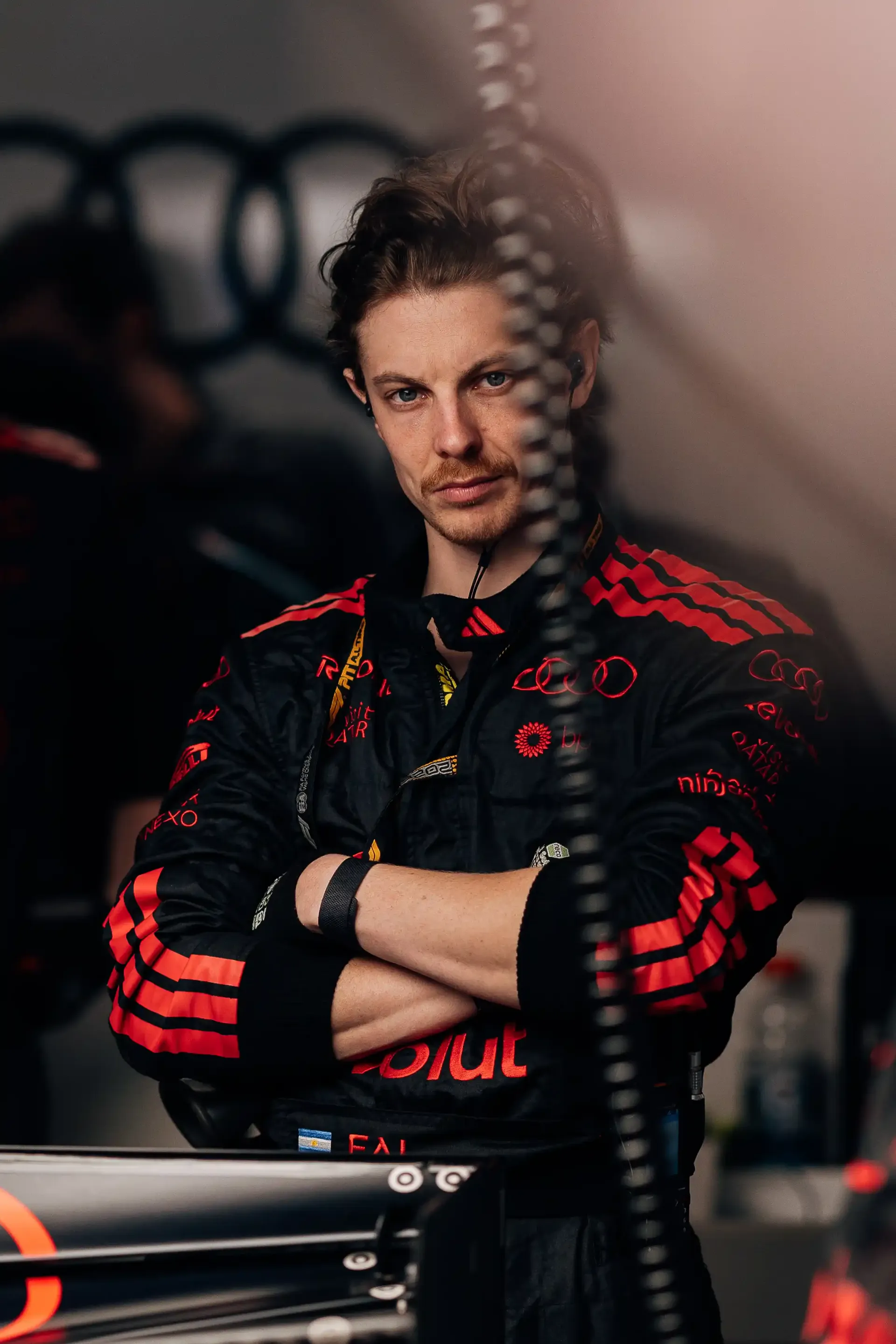 Close up of Audi Revolut F1® Team mechanic inside the garage at the Canada Grand Prix 2026