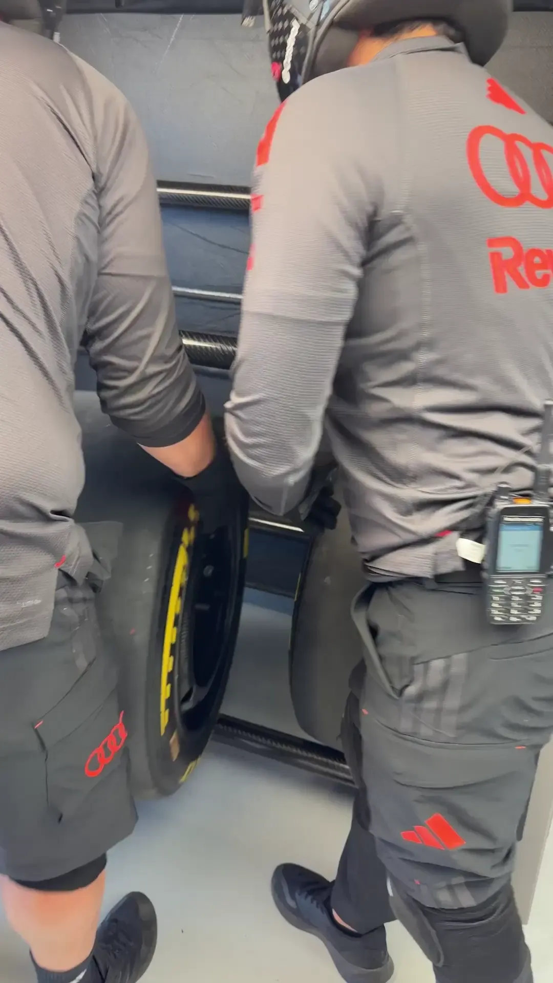 Audi Revolut F1® Team crew pitstop practice at the Canadian GP 2026