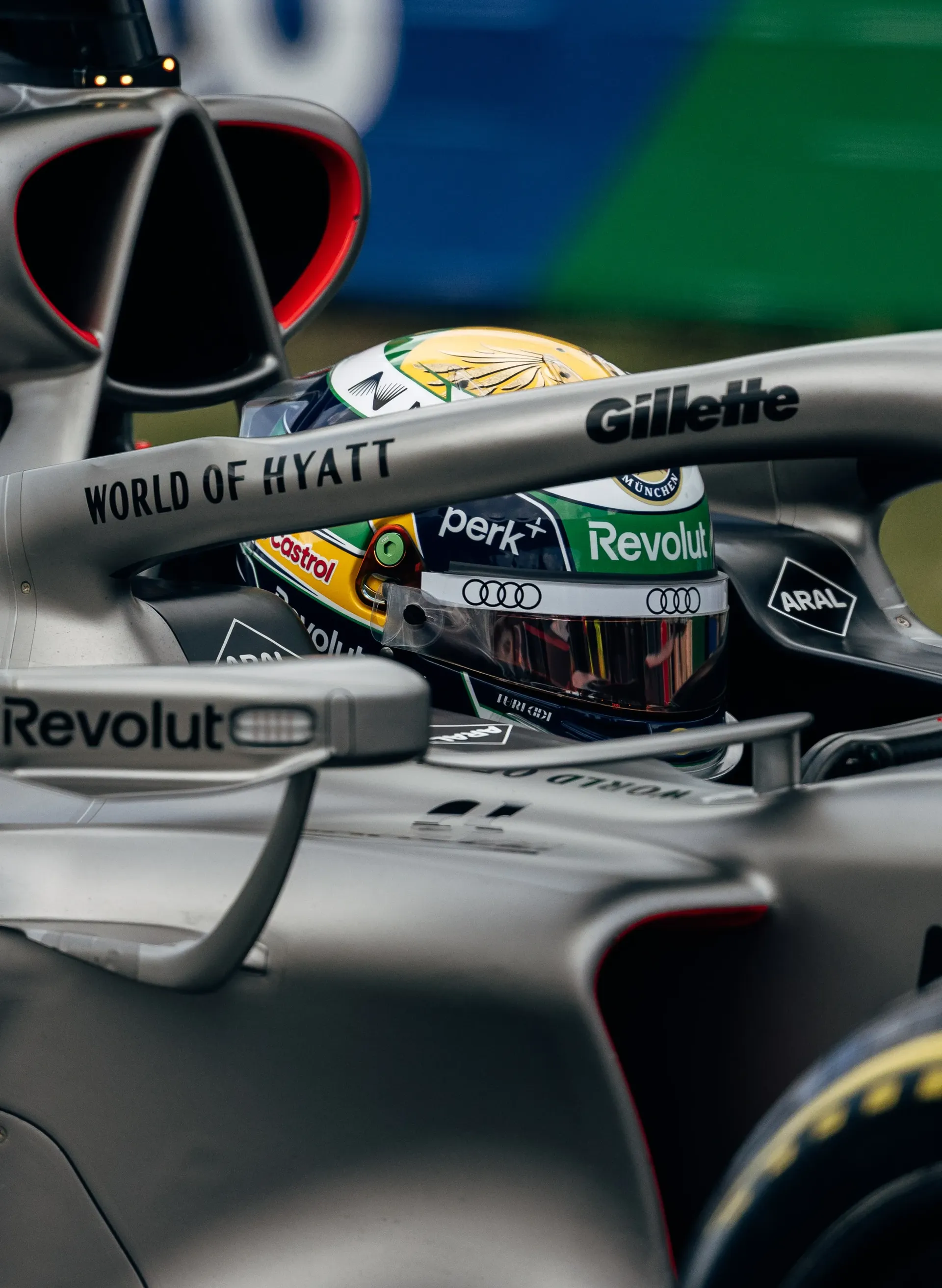 Cockpit close up of Audi Revolut F1® Team driver Gabriel Bortoleto at the Dutch Grand Prix 2026