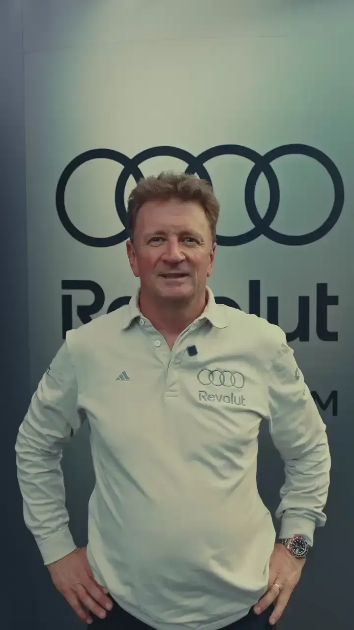Audi Revolut F1® Team racing director Allan McNish gives an interview at the Hungarian GP 2026